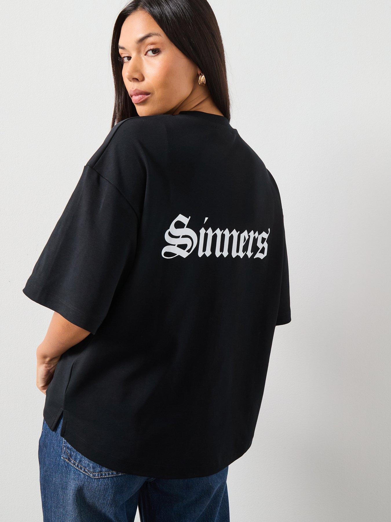 Image 2 of 6 of AllSaints Saint Amelie Tee - Black