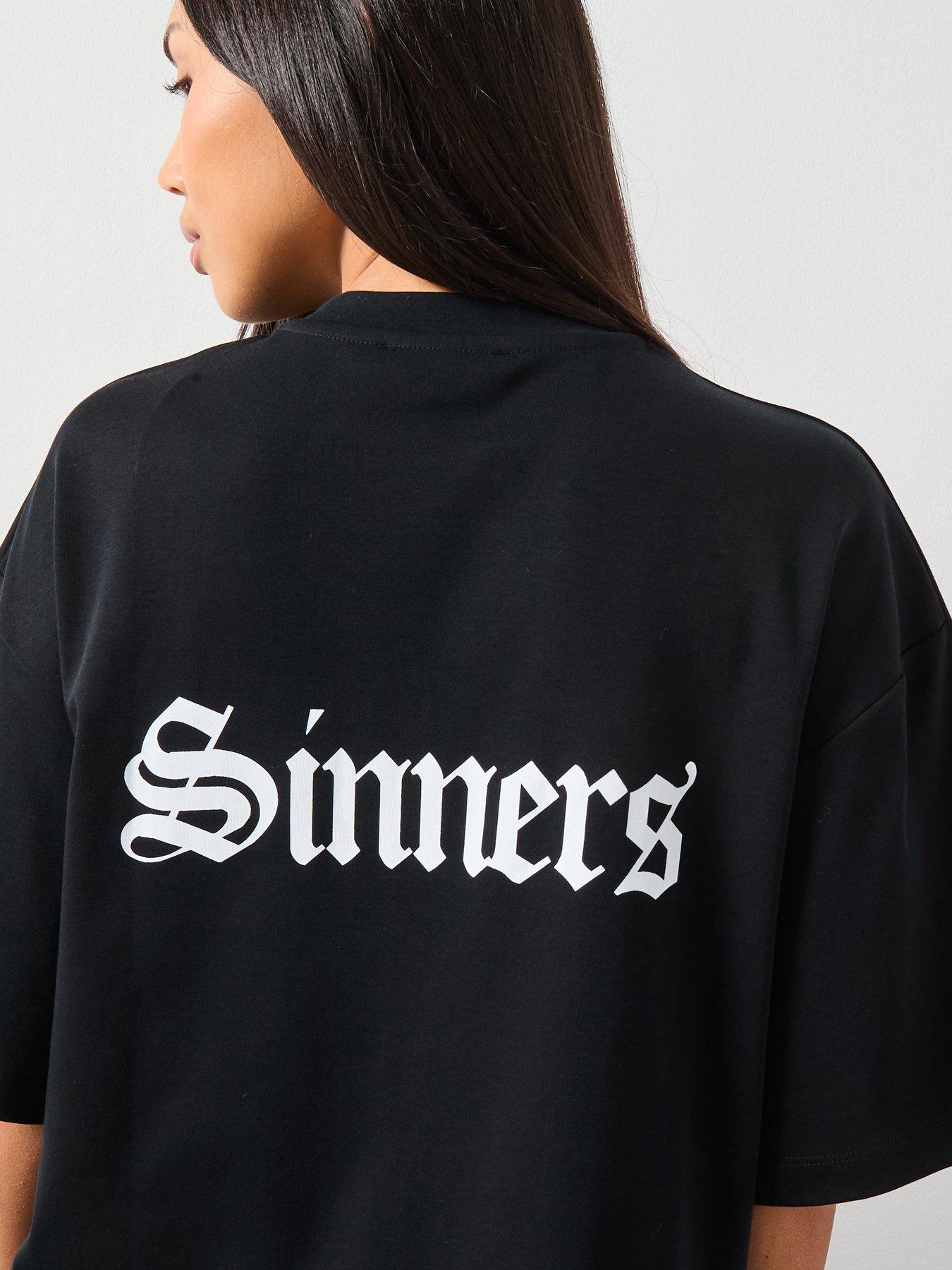 Image 4 of 6 of AllSaints Saint Amelie Tee - Black