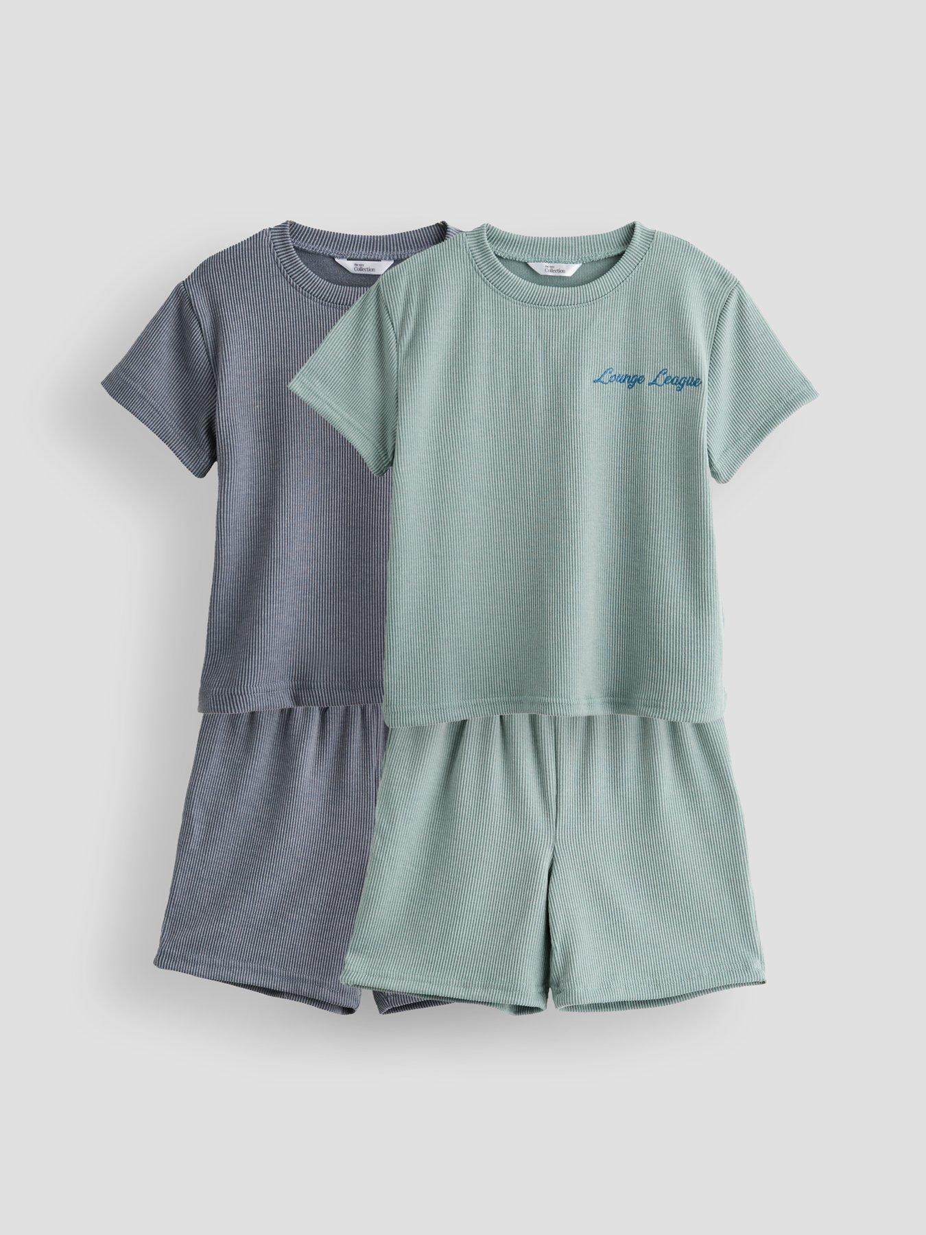 The Very Collection Boys 2 Pack Lounge Stripe Pyjamas