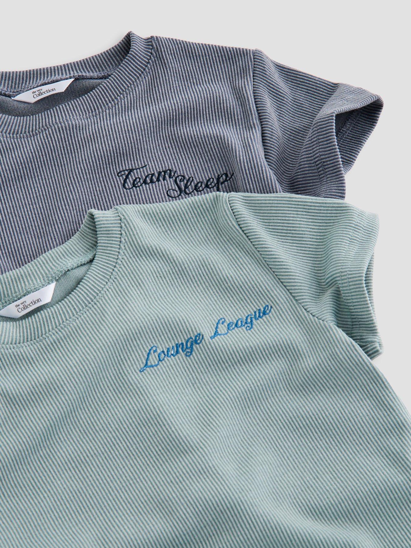 Image 4 of 6 of The Very Collection Boys 2 Pack Lounge Stripe Pyjamas - Multi