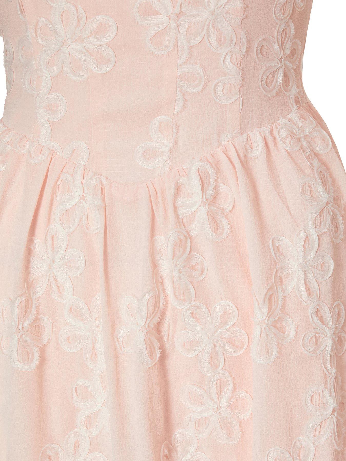 Quiz Pale Pink Chiffon Flower Skater Dress | Very