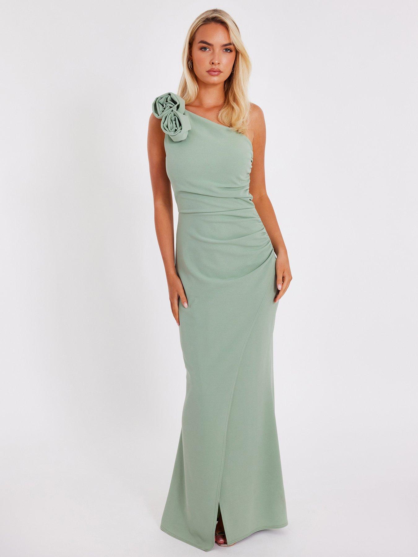 Quiz Green Corsage Maxi Dress | Very