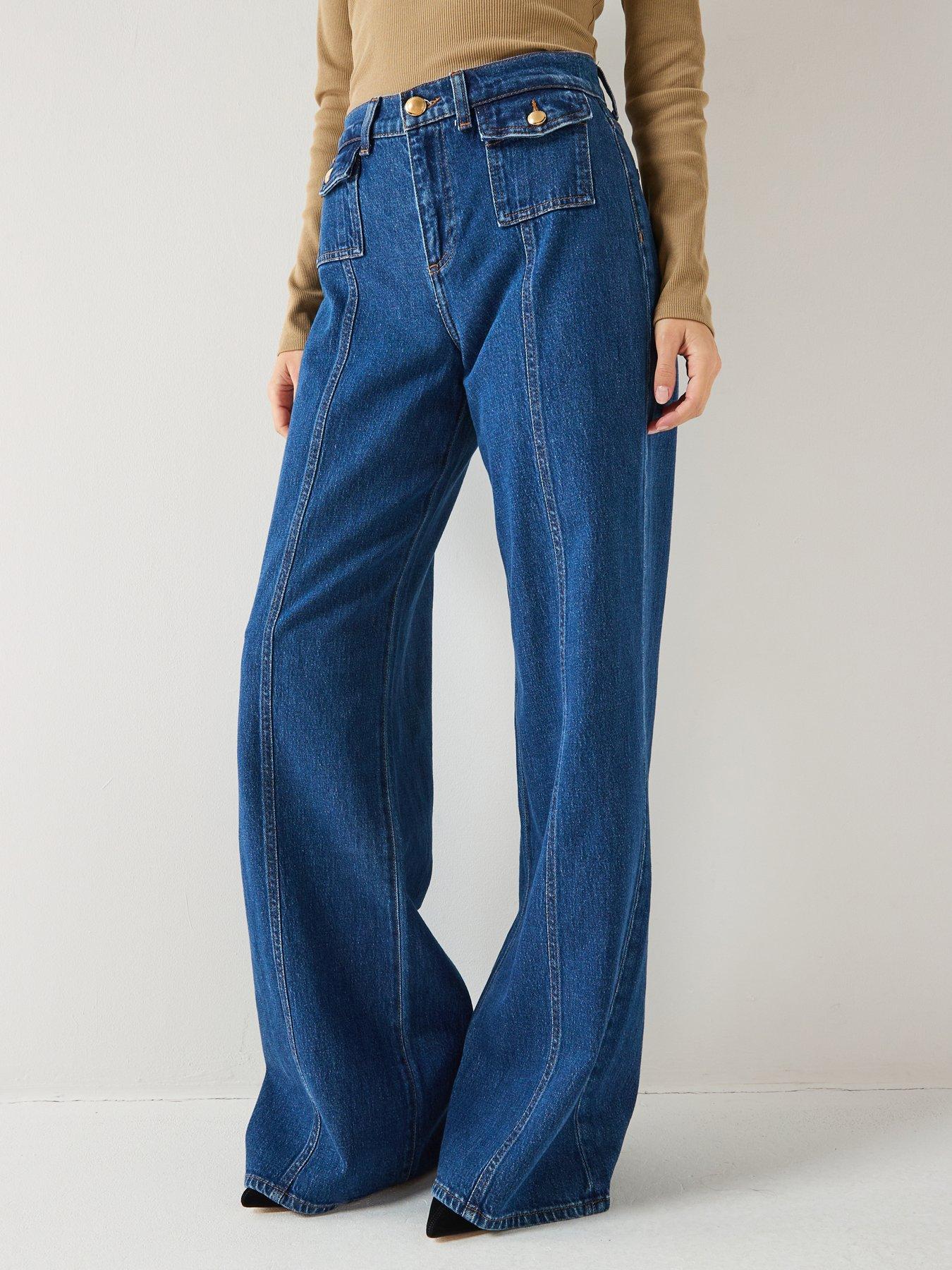 7 FOR ALL MANKIND Lotta Wide Leg Jeans - Dark Wash