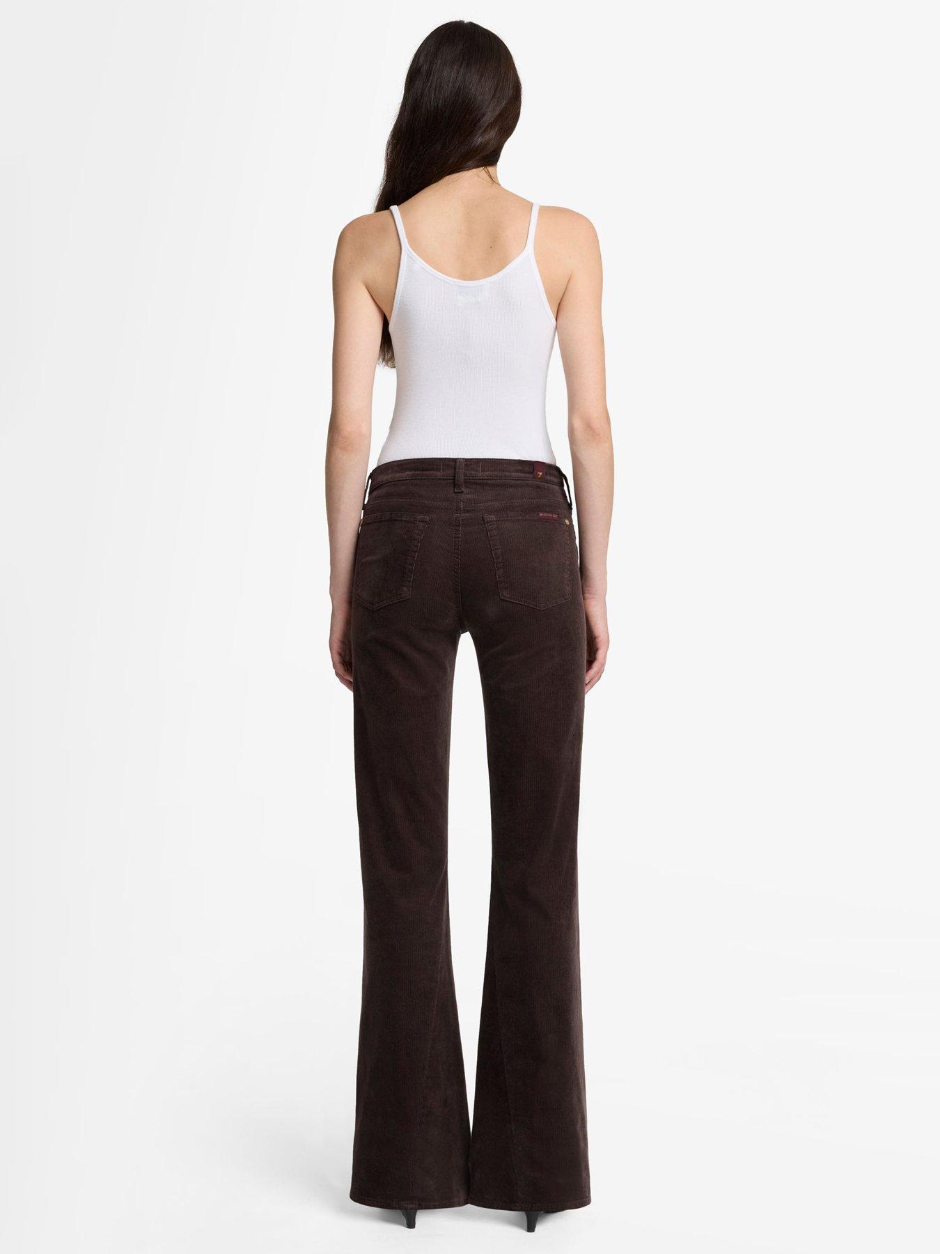 Image 2 of 6 of 7 FOR ALL MANKIND Corduroy Twisted Dojo Tailorless Flare Jeans - Dark Brown