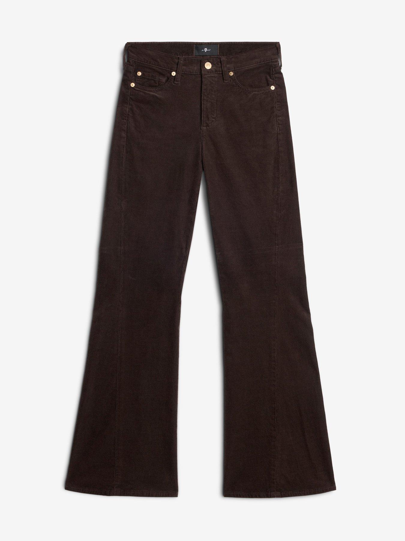 Image 6 of 6 of 7 FOR ALL MANKIND Corduroy Twisted Dojo Tailorless Flare Jeans - Dark Brown