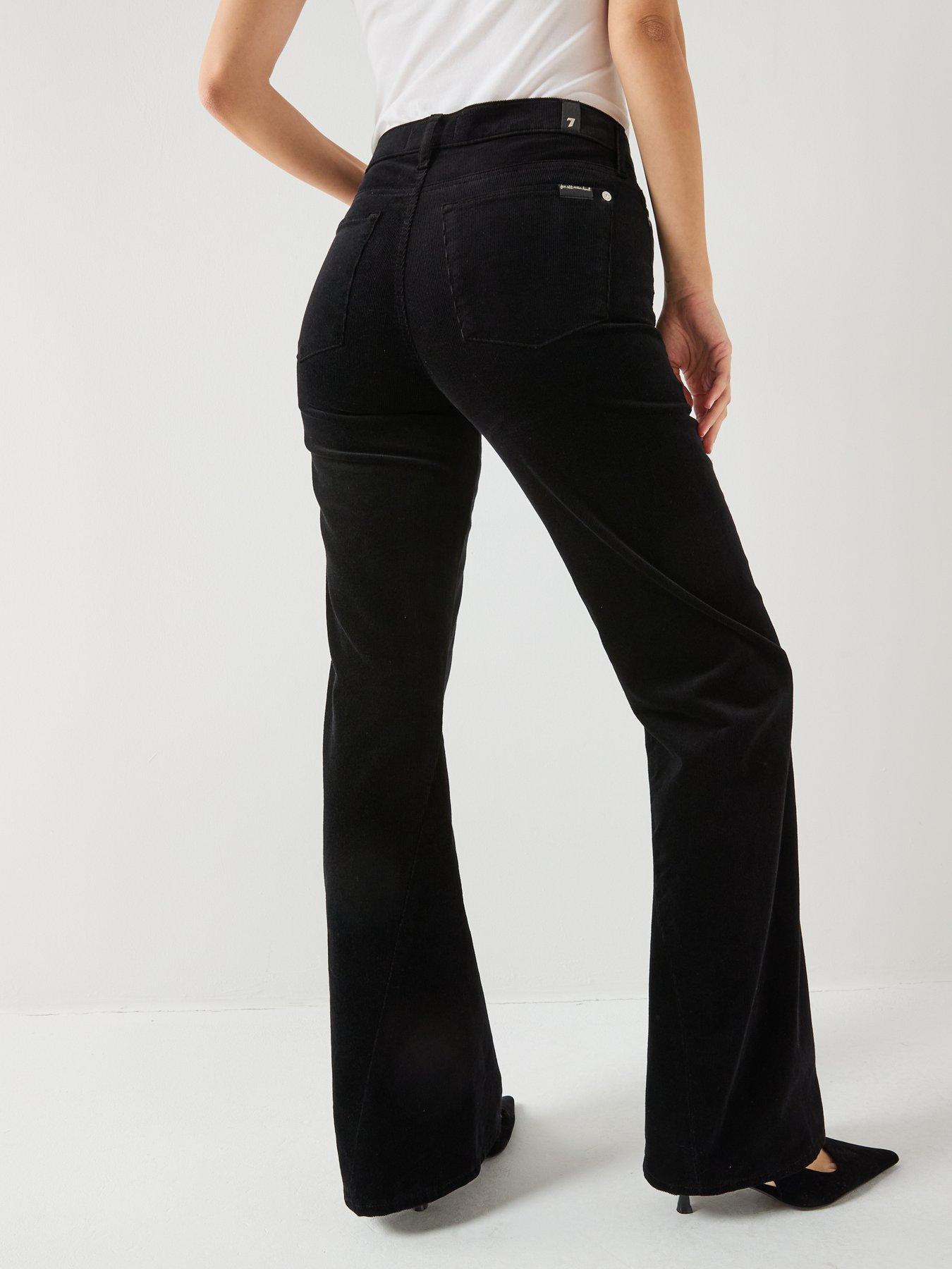 Image 2 of 6 of 7 FOR ALL MANKIND Corduroy Twisted Dojo Tailorless Flare Jeans - Black