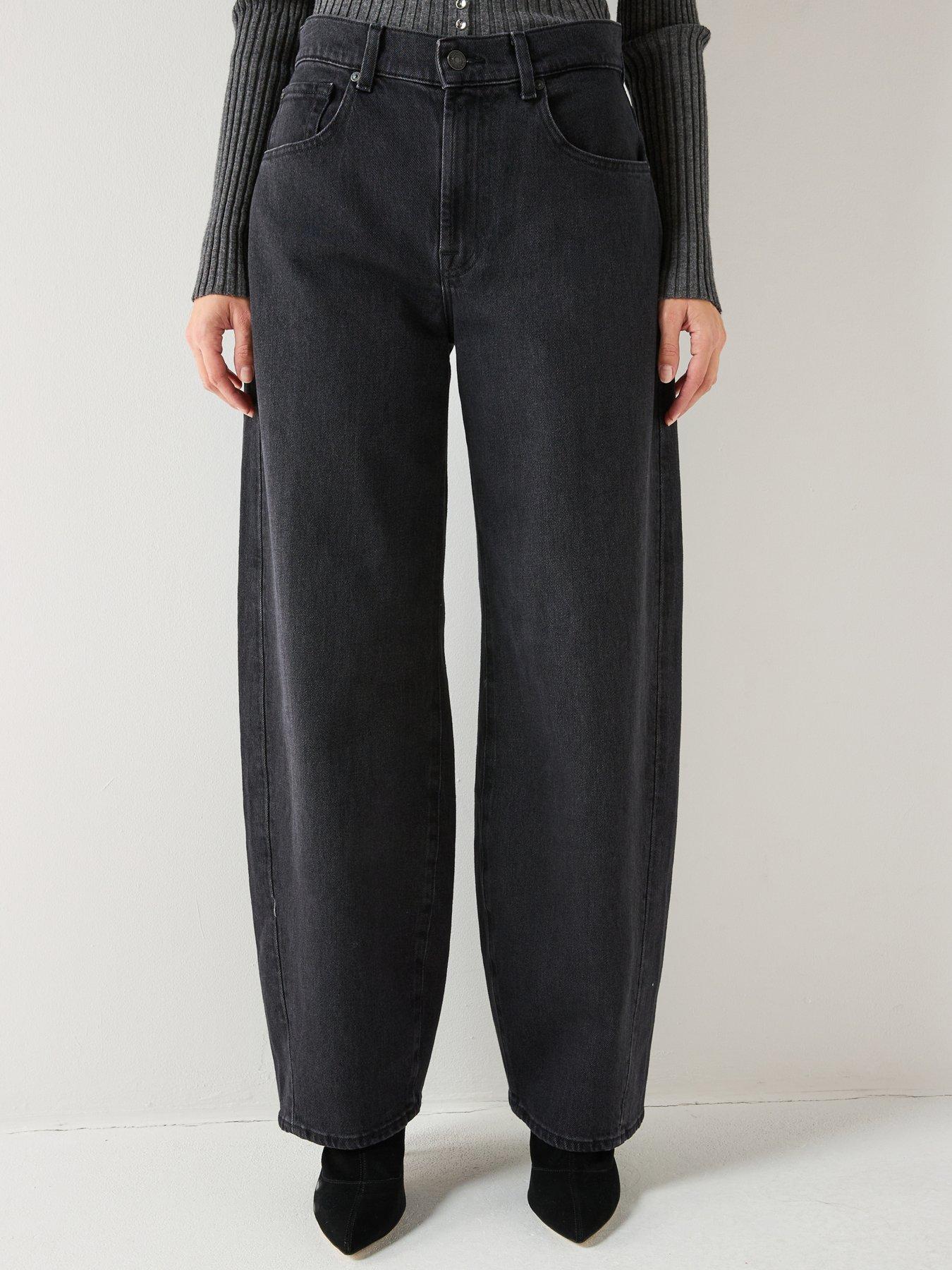 Image 1 of 6 of 7 FOR ALL MANKIND Twisted Bonnie Balloon Fit Jeans - Black