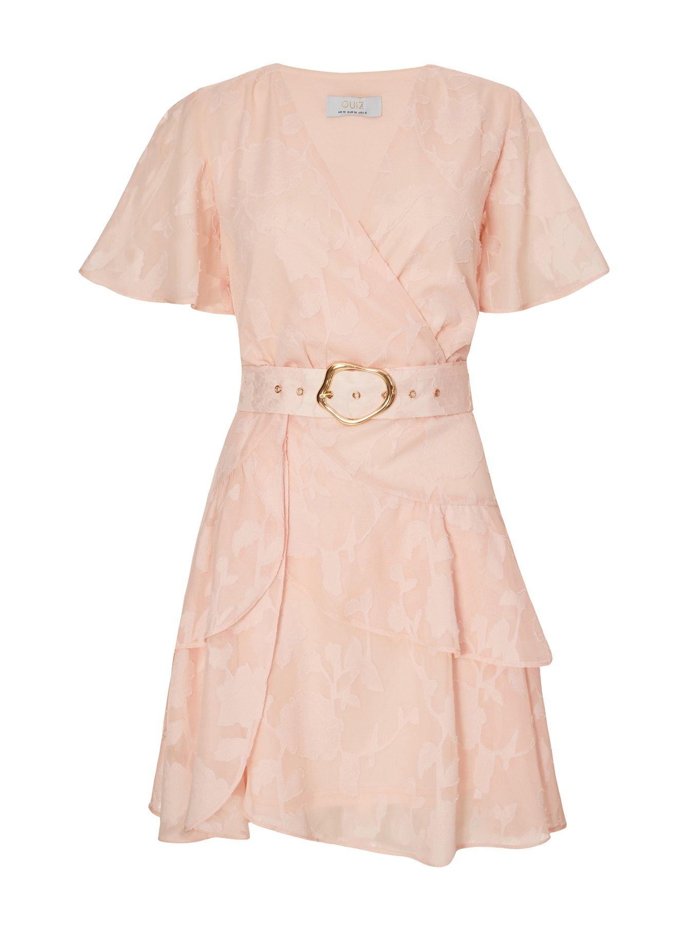 pale pink skater dress Pale Pink Quiz Bow Skater Dress