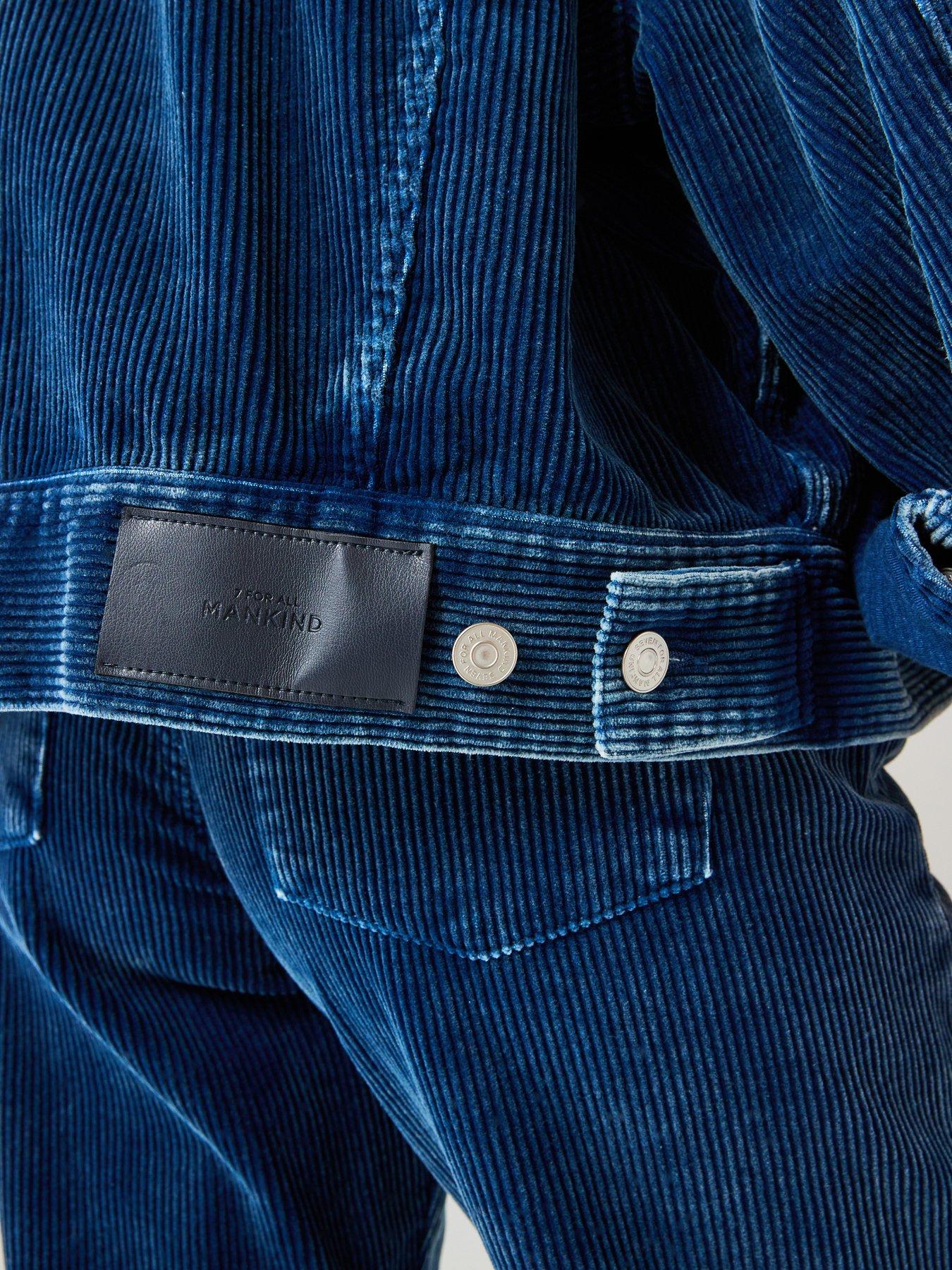 Image 5 of 6 of 7 FOR ALL MANKIND Corduroy Oli Cropped Trucker - Dark Wash