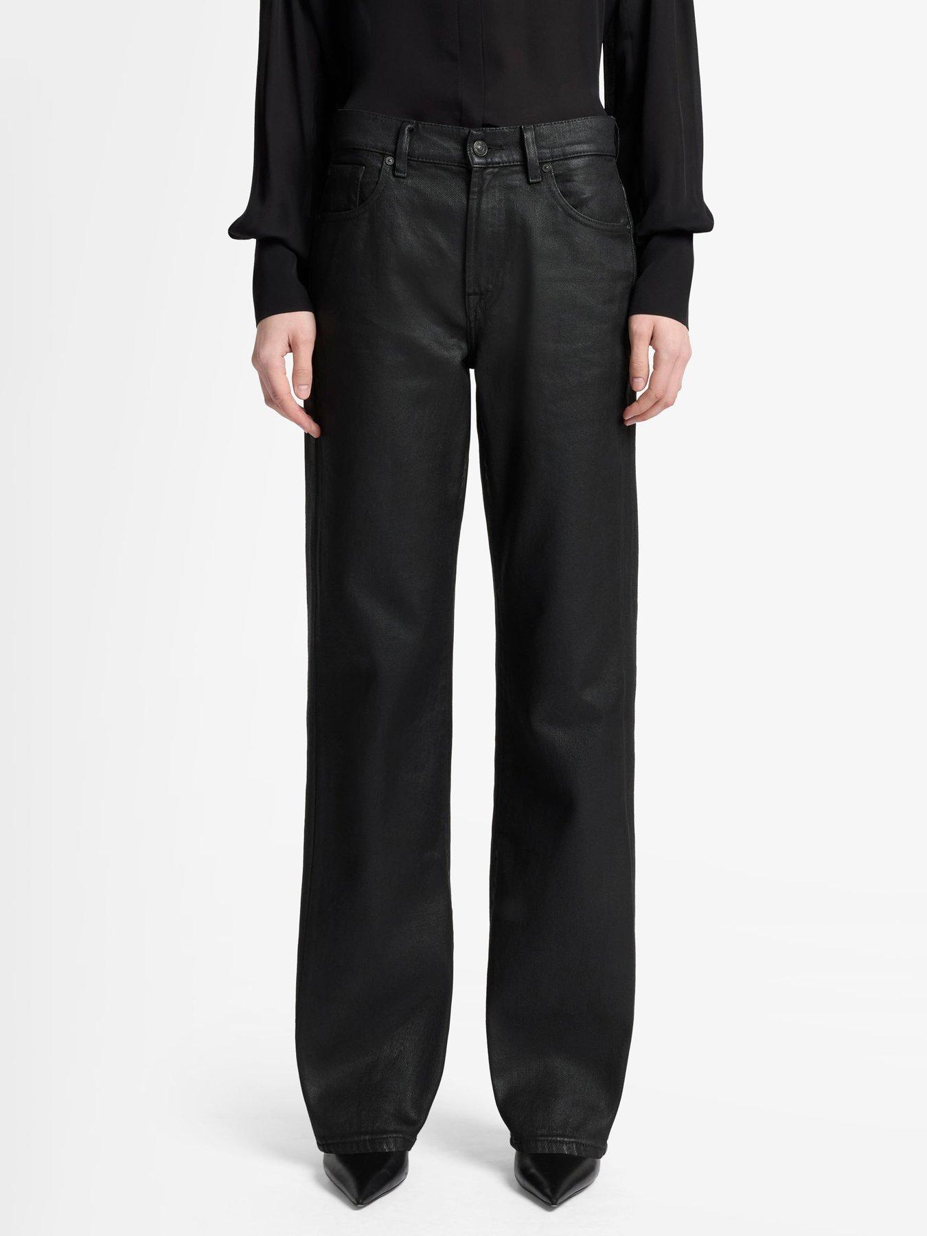 7 FOR ALL MANKIND Coated Comfort Tess Trouser - Black
