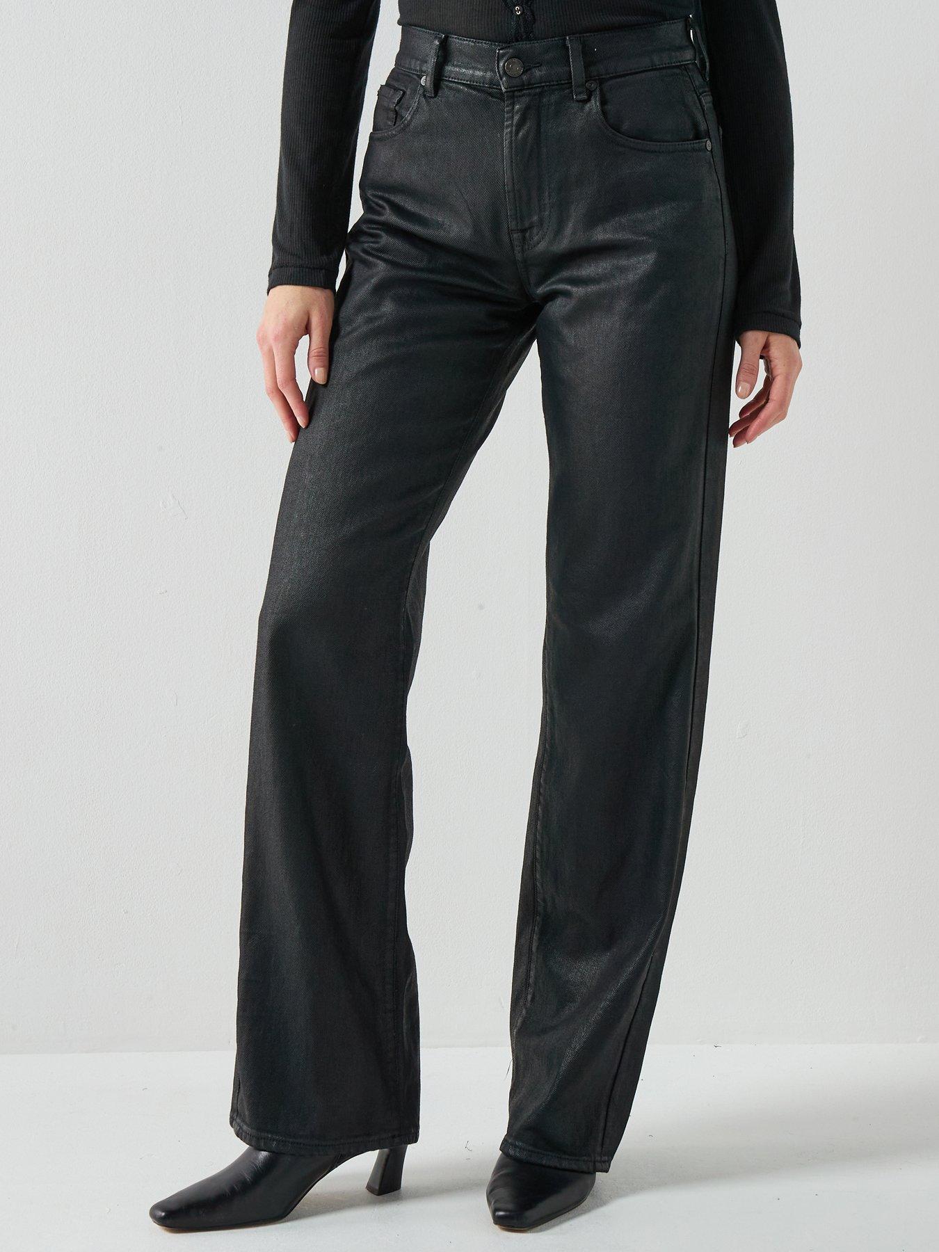7 FOR ALL MANKIND Coated Comfort Tess Trouser - Black
