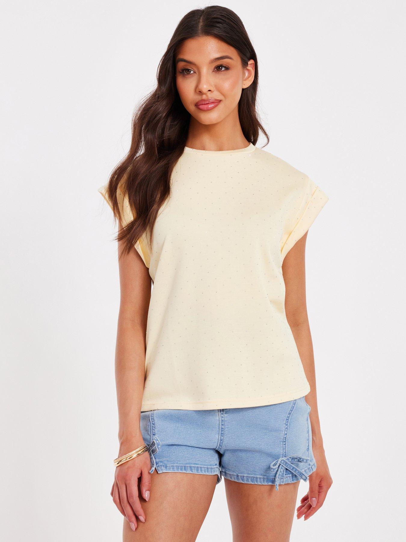 undefined Yellow Stud Detail Top