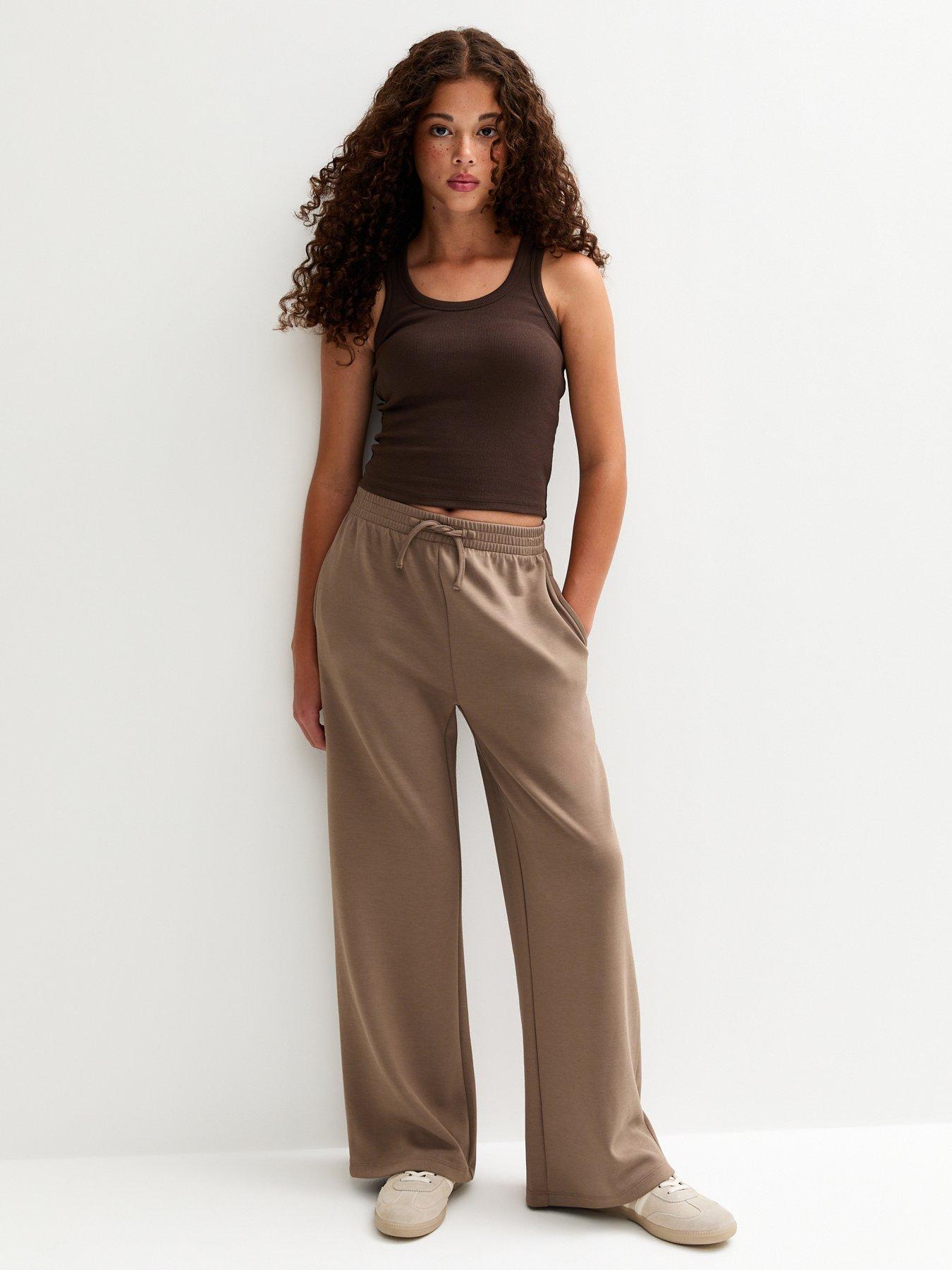 Image of New Look 915 Girls Soft Touch Wide Leg Joggers - Light Brown