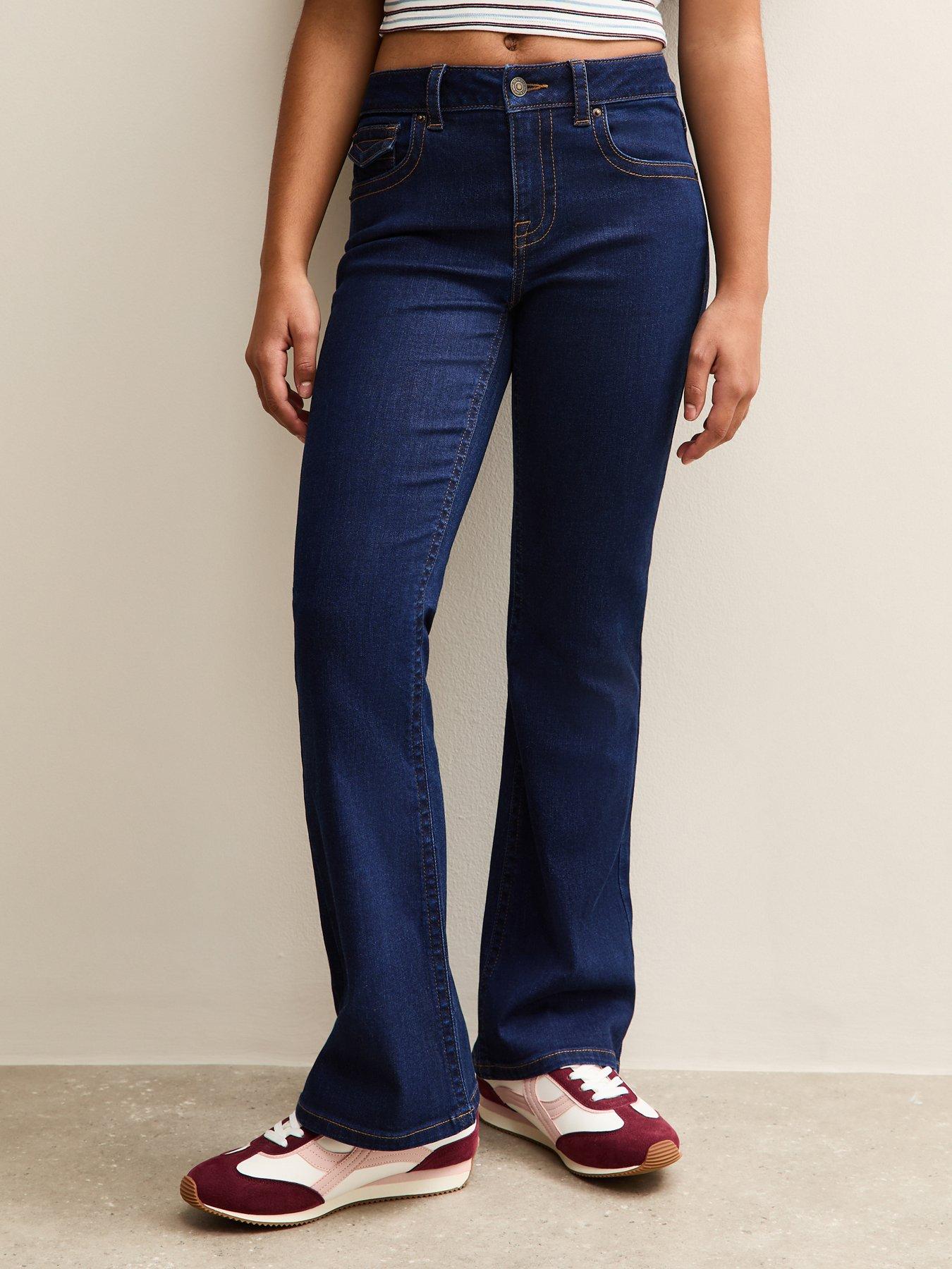 Image 1 of 6 of New Look 915 Girls Low Rise Flared Jeans - Blue