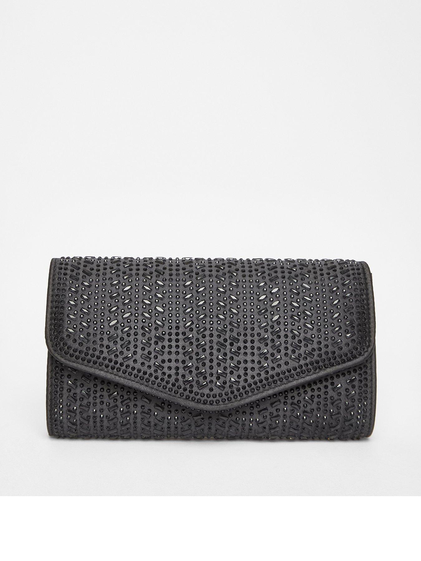 undefined Black Diamante Clutch Bag