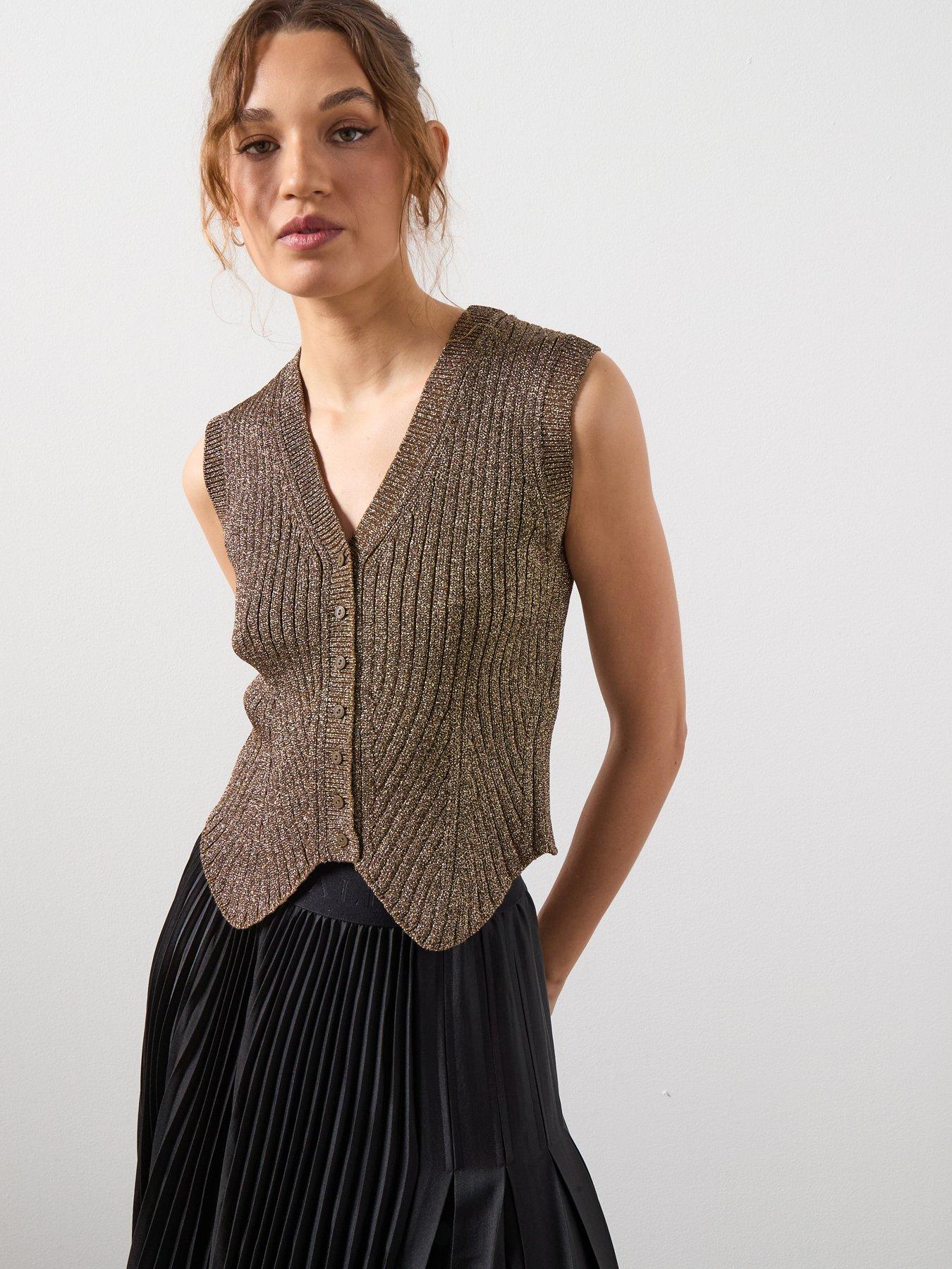 AllSaints: Cruz Shine Slim Fit Waistcoat - Dark Brown