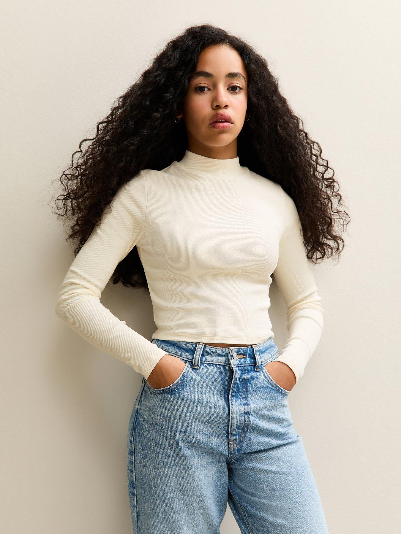 New Look 915 Girls Cream Long Sleeve High Neck Top