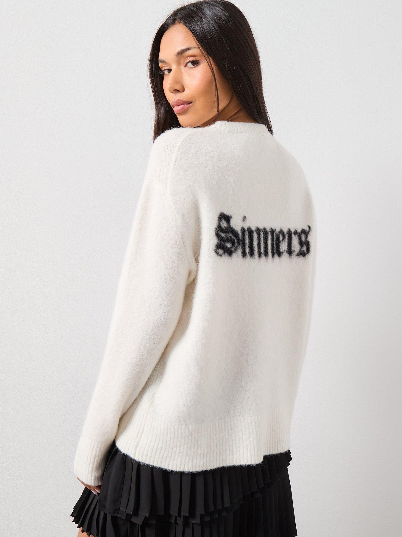 Image 2 of 6 of AllSaints Saint Crew - White