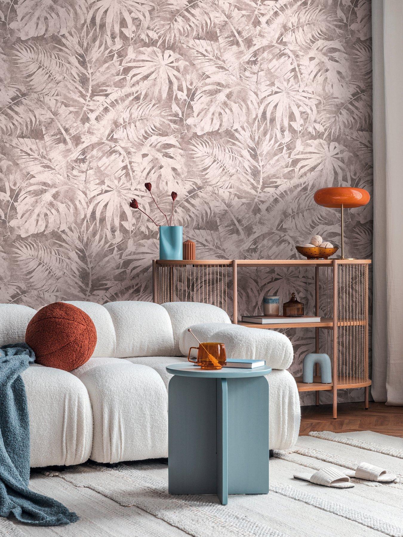 Image 1 of 2 of CosmoLiving by Cosmopolitan Palma Pink Digital Mural Non Woven