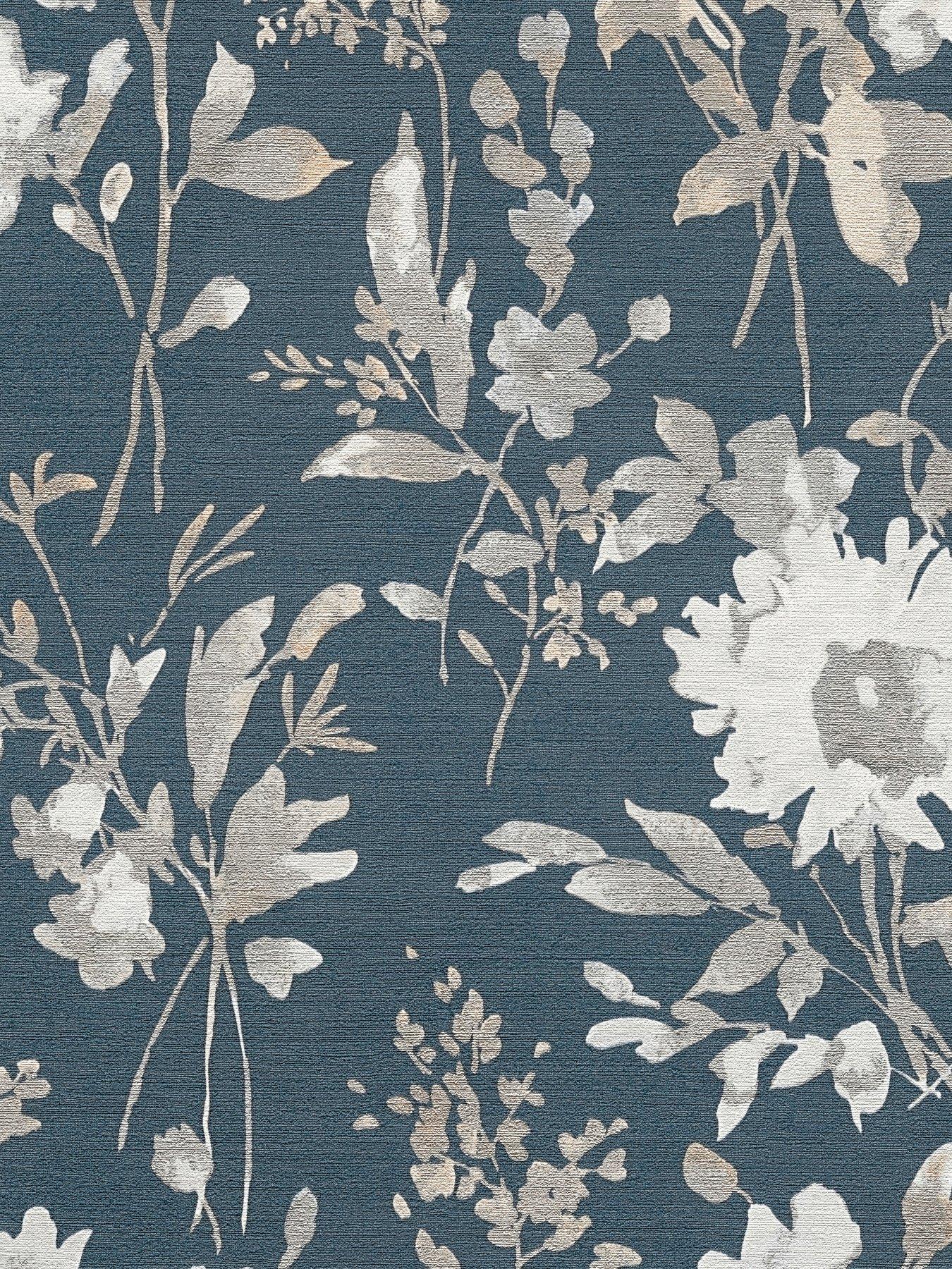 Cosmoliving By Cosmopolitan Petal Poetry Metallic Floral Grey Non Woven Wallpaper