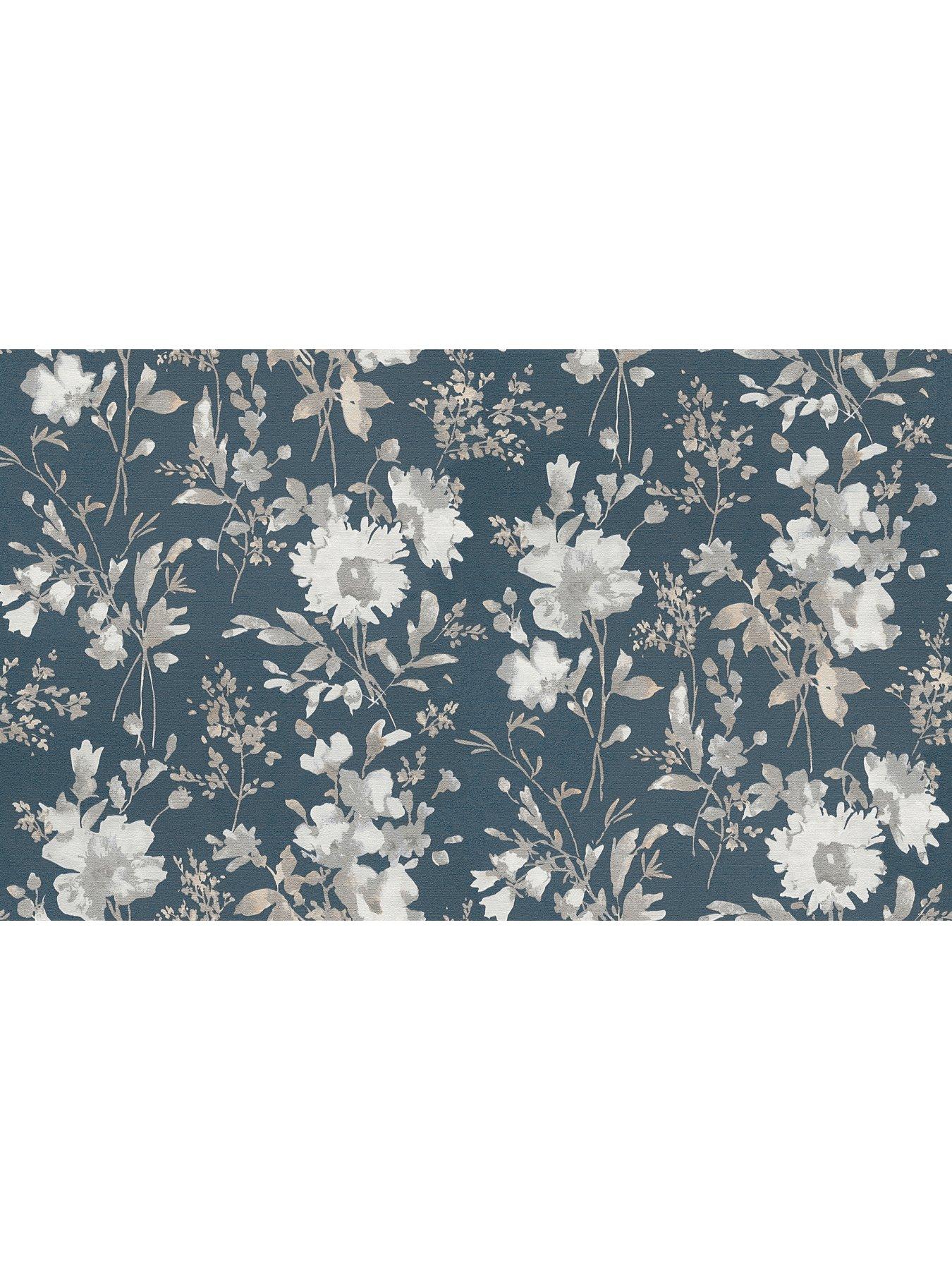Image 3 of 4 of CosmoLiving by Cosmopolitan Petal Poetry  Metallic Floral Grey Non Woven Wallpaper