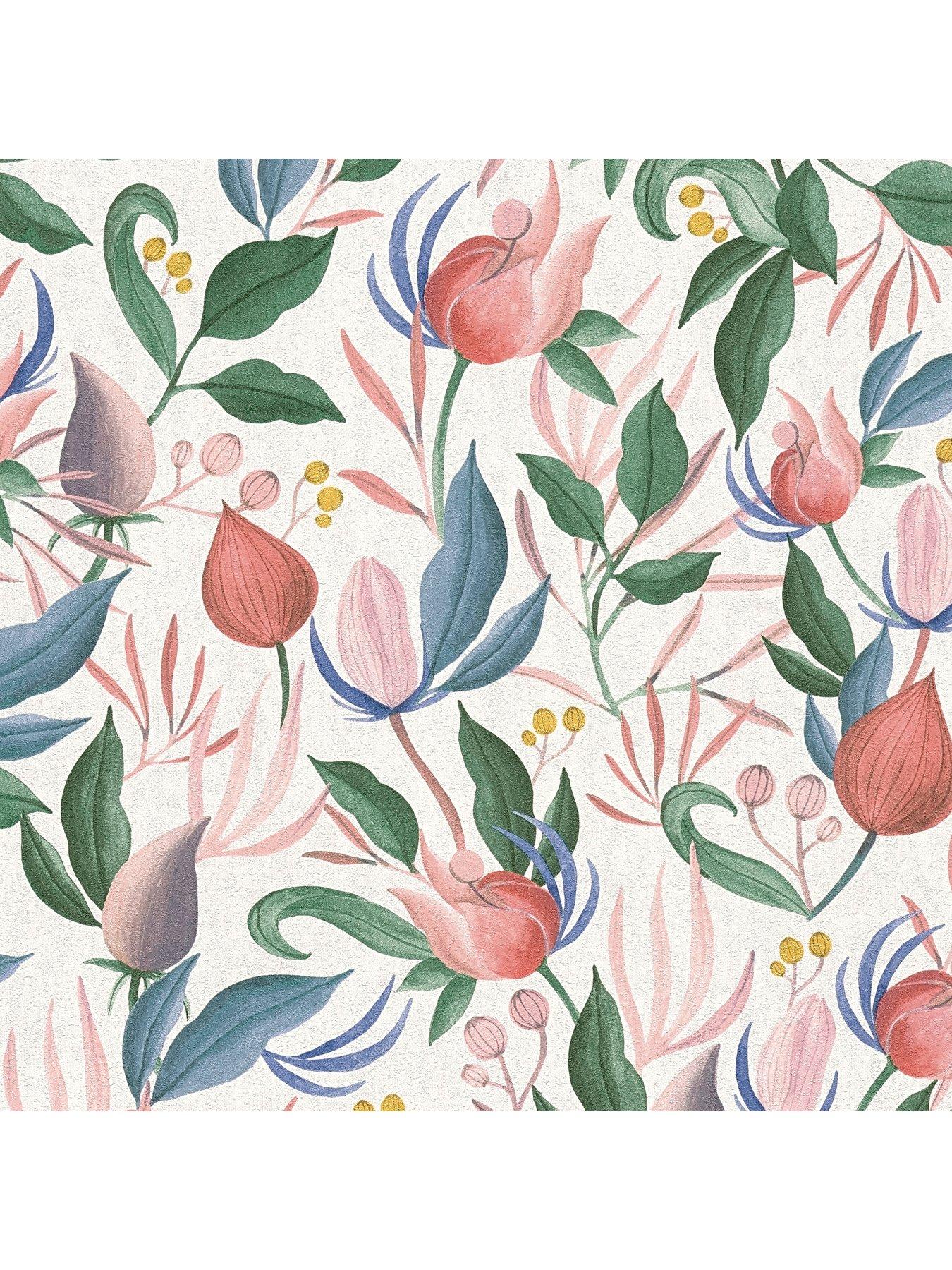 Image 2 of 6 of CosmoLiving by Cosmopolitan Still Bloom  Pink Non Woven Wallpaper