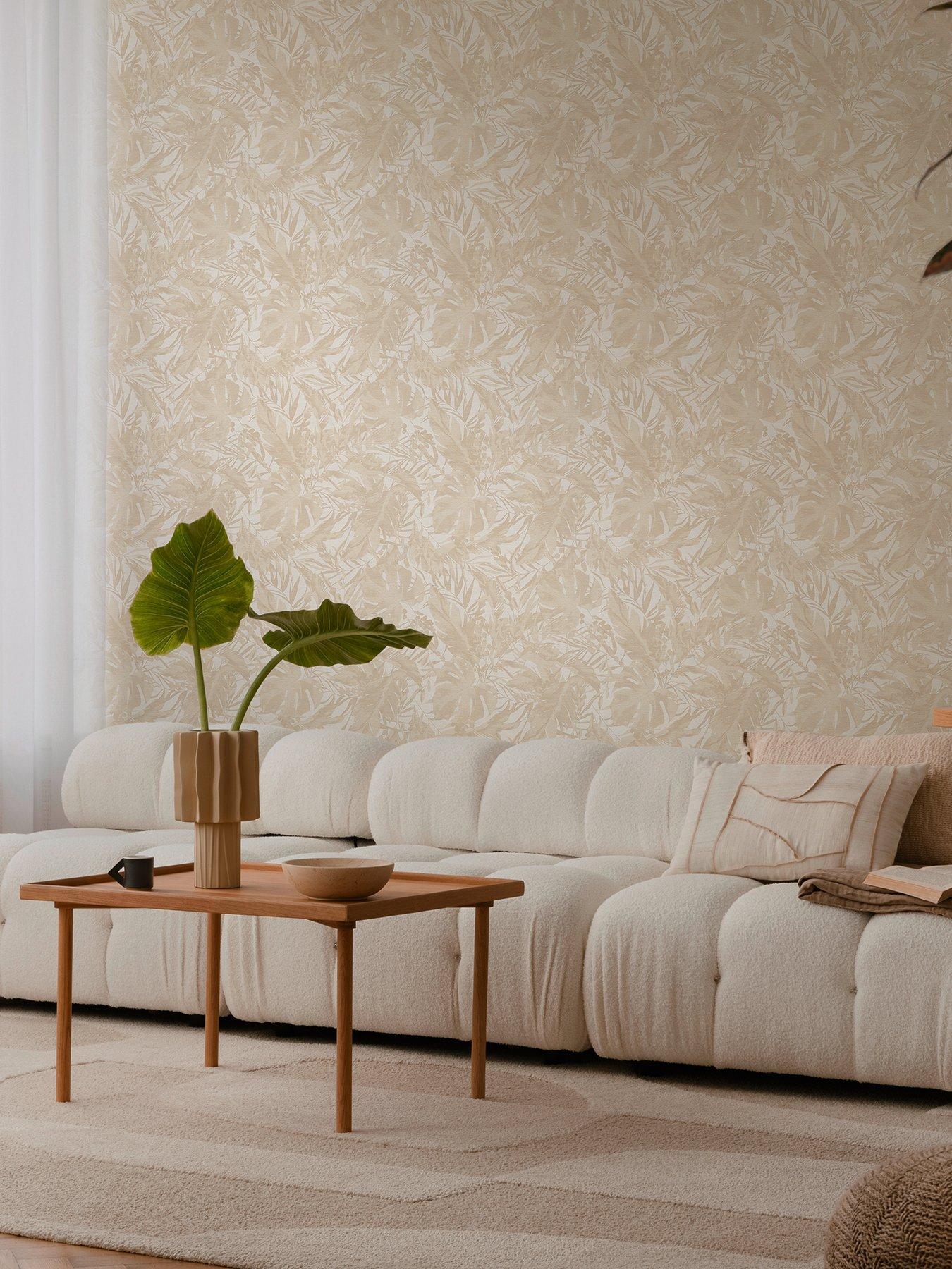 CosmoLiving by Cosmopolitan Earthlines Balance Beige Metallic Non Woven Wallpaper