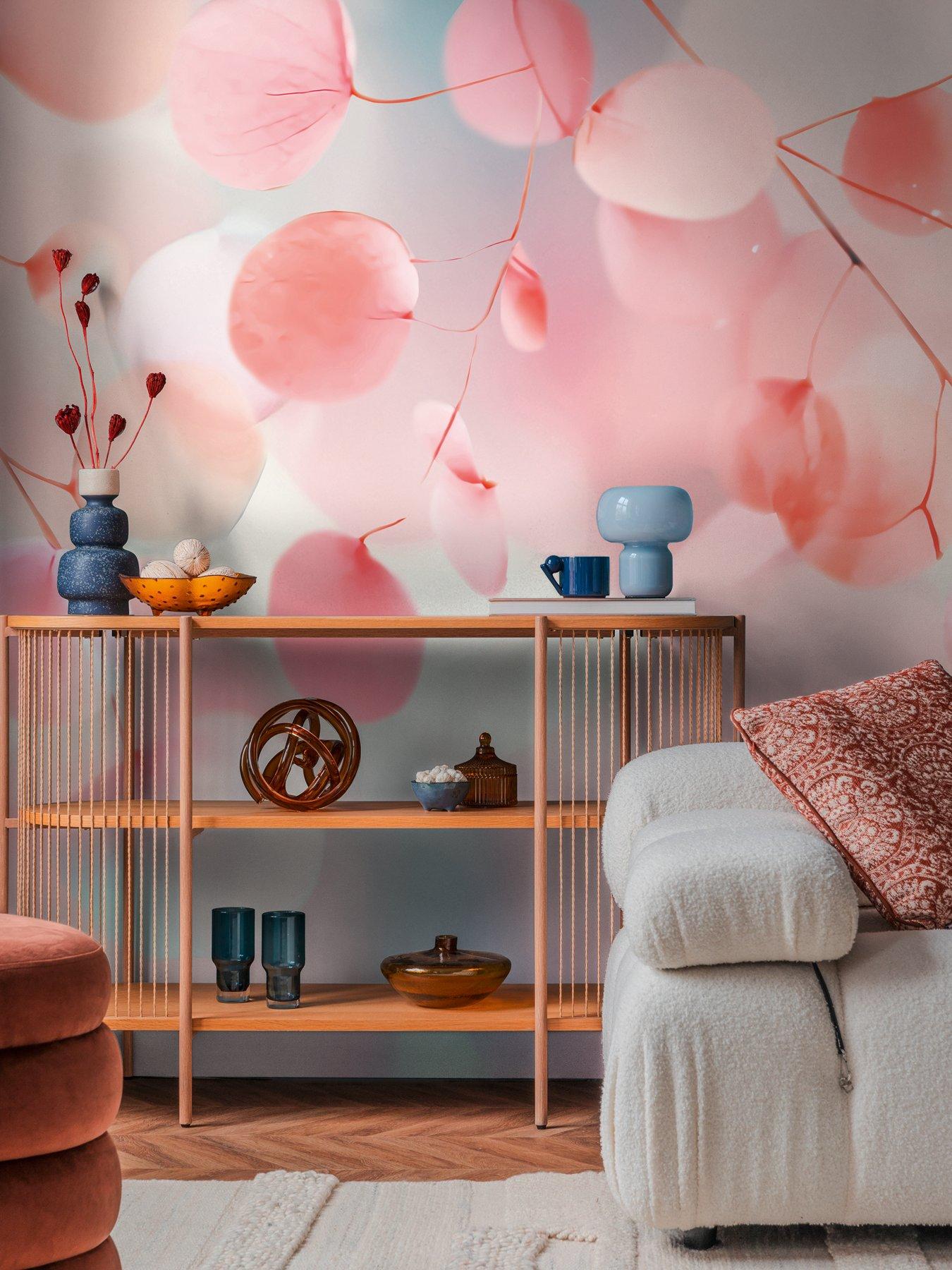 Image 1 of 2 of CosmoLiving by Cosmopolitan Fading Flora Digital Mural Non Woven