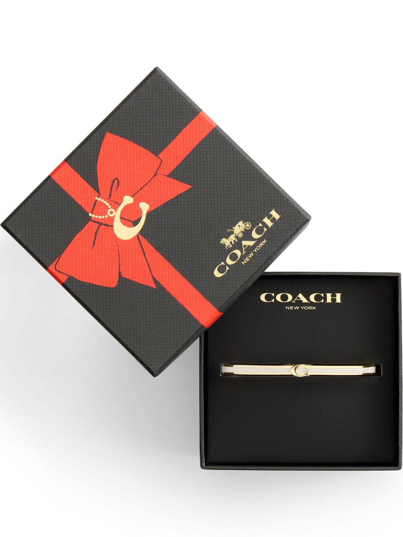 COACH Bracelet Enamel C Bangle Boxed - Gold