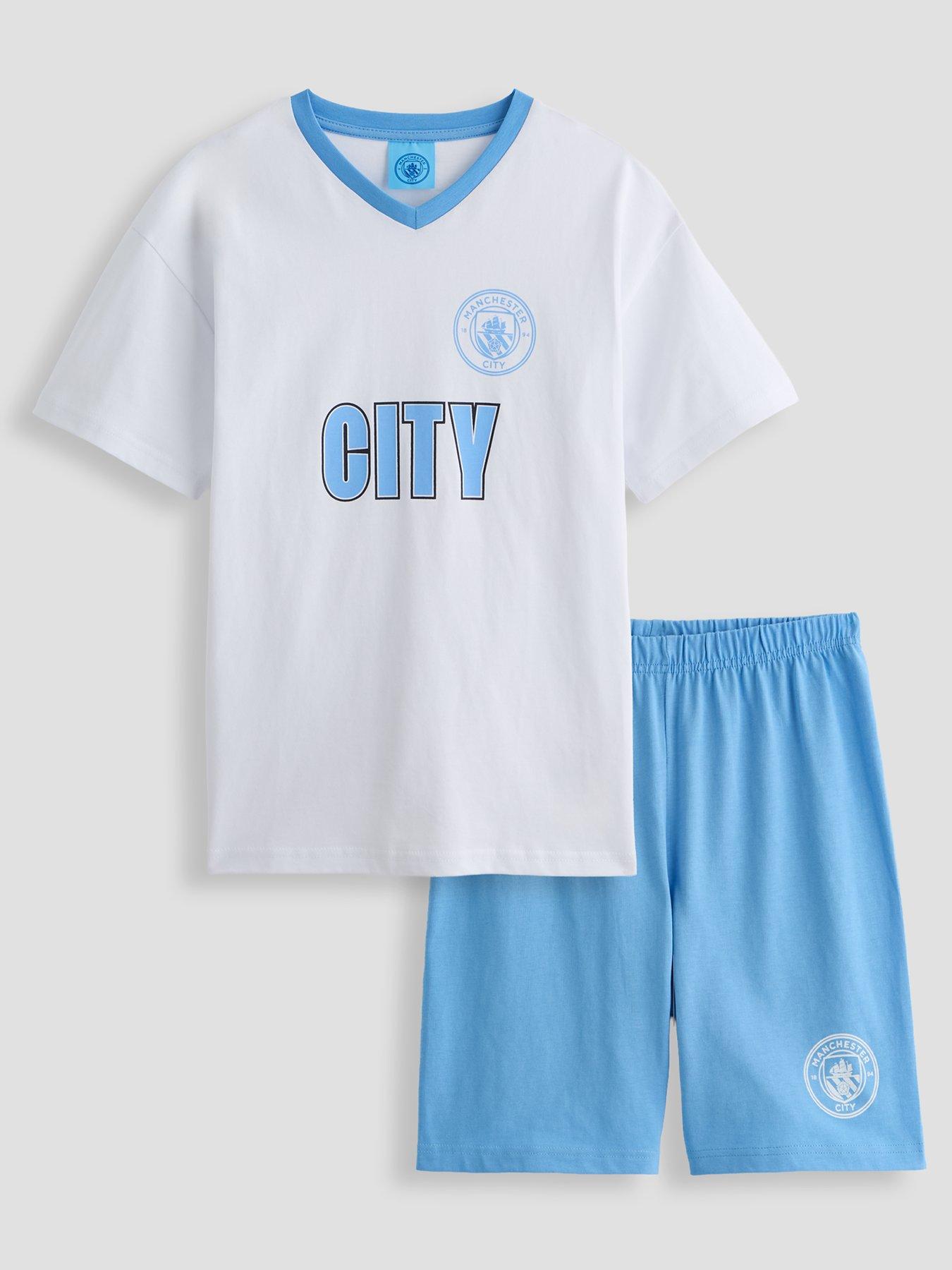Image 1 of 6 of The Very Collection Man City FC Football V Neck Shortie Pyjama