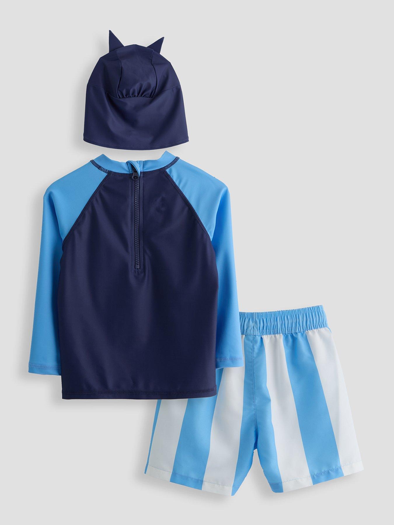 Image 2 of 6 of The Very Collection Bluey Long Sleeve Rash Vest And Hat Set - Blue