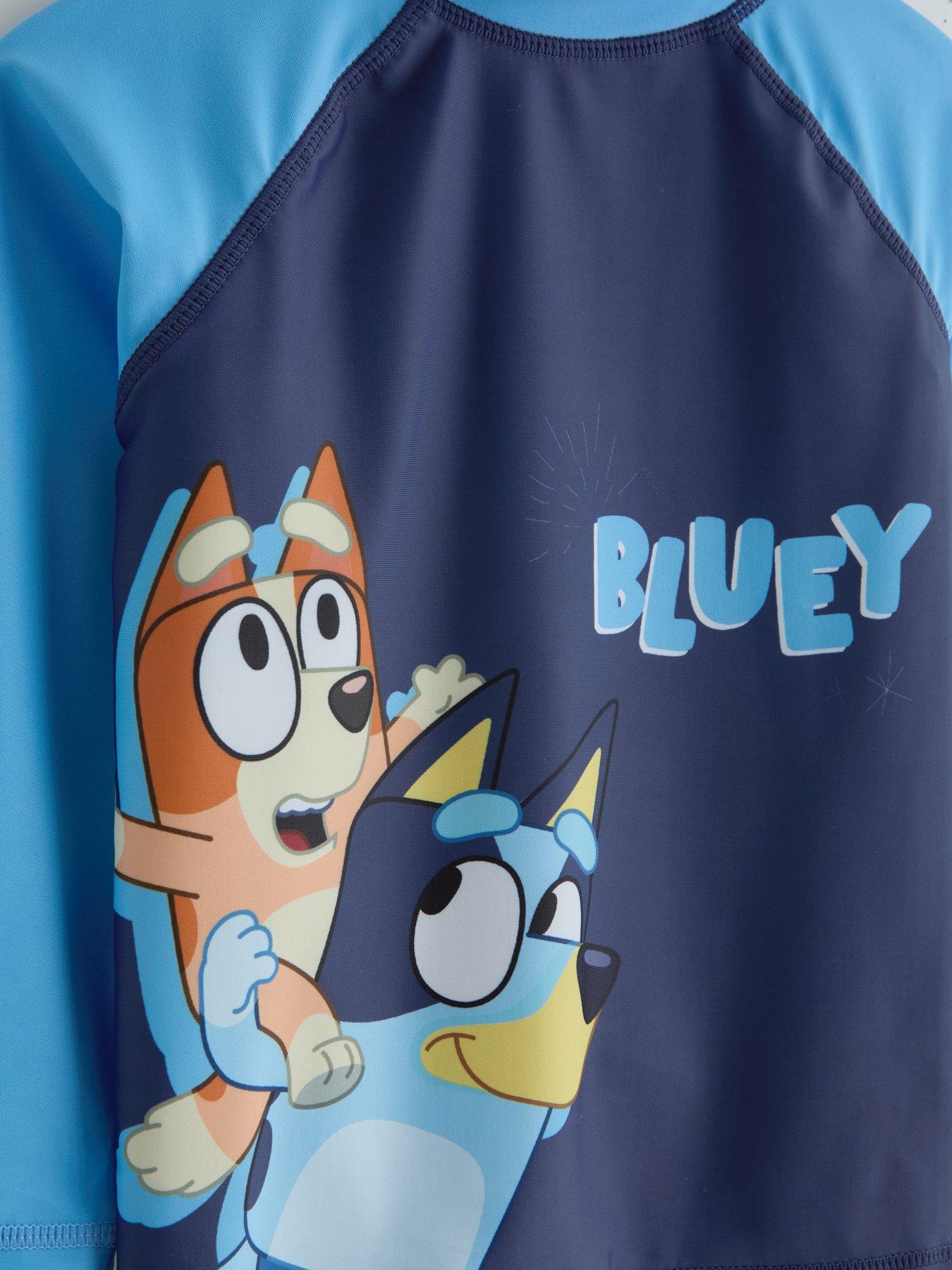 Image 6 of 6 of The Very Collection Bluey Long Sleeve Rash Vest And Hat Set - Blue