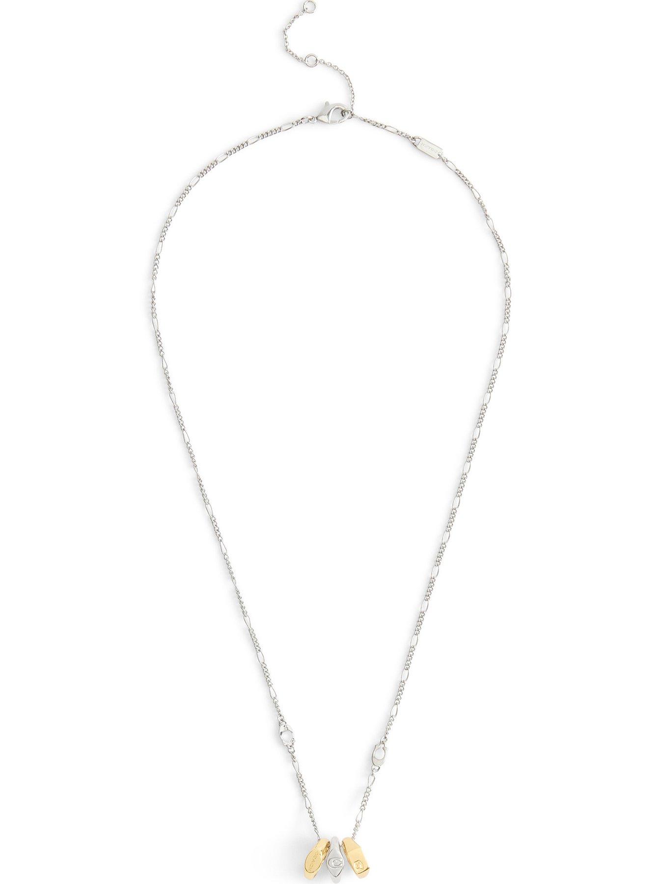 COACH Necklace Signet Rondelle Short Pendant - Gold