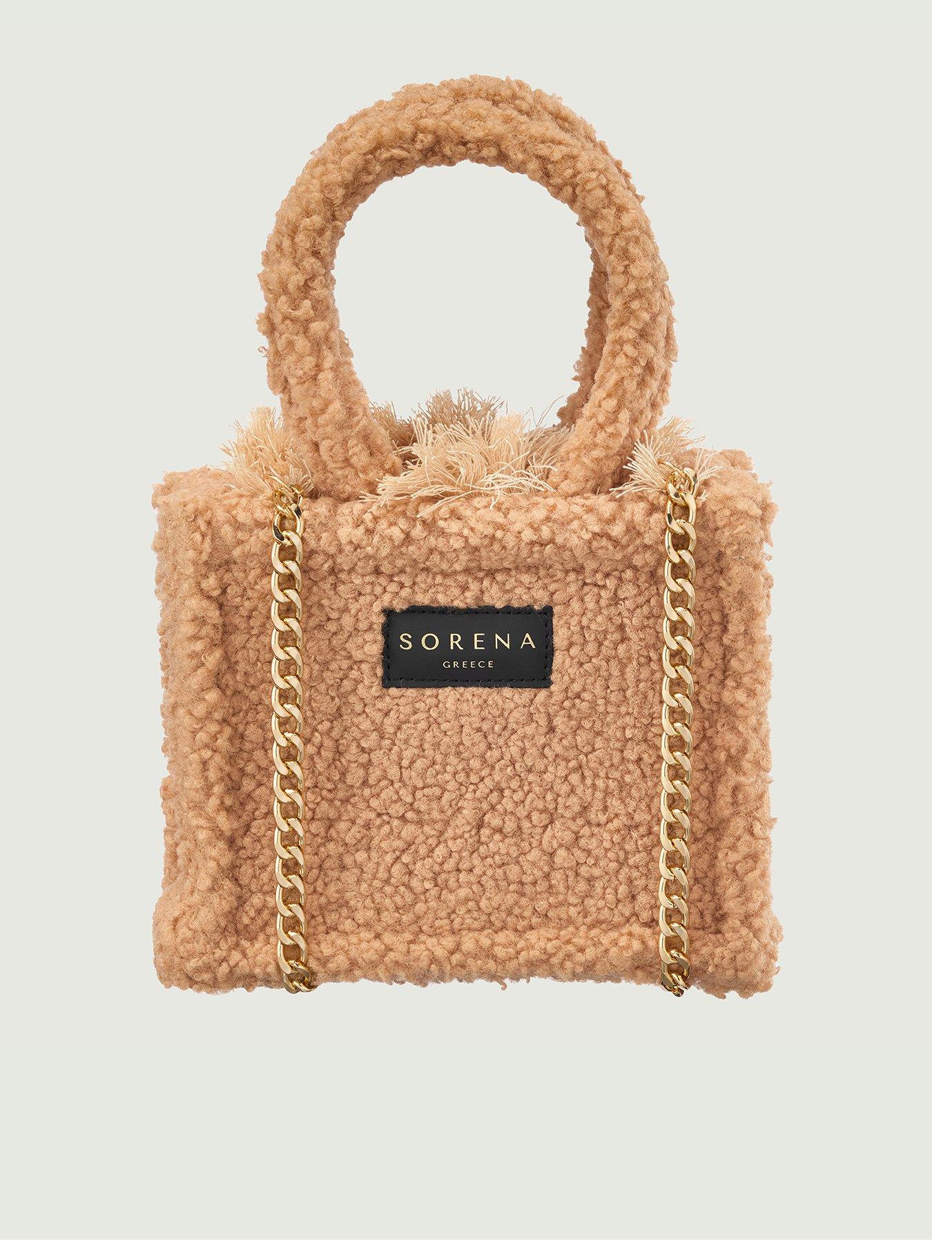 Sorena Teddy Honey Mini Tote Bag - Brown