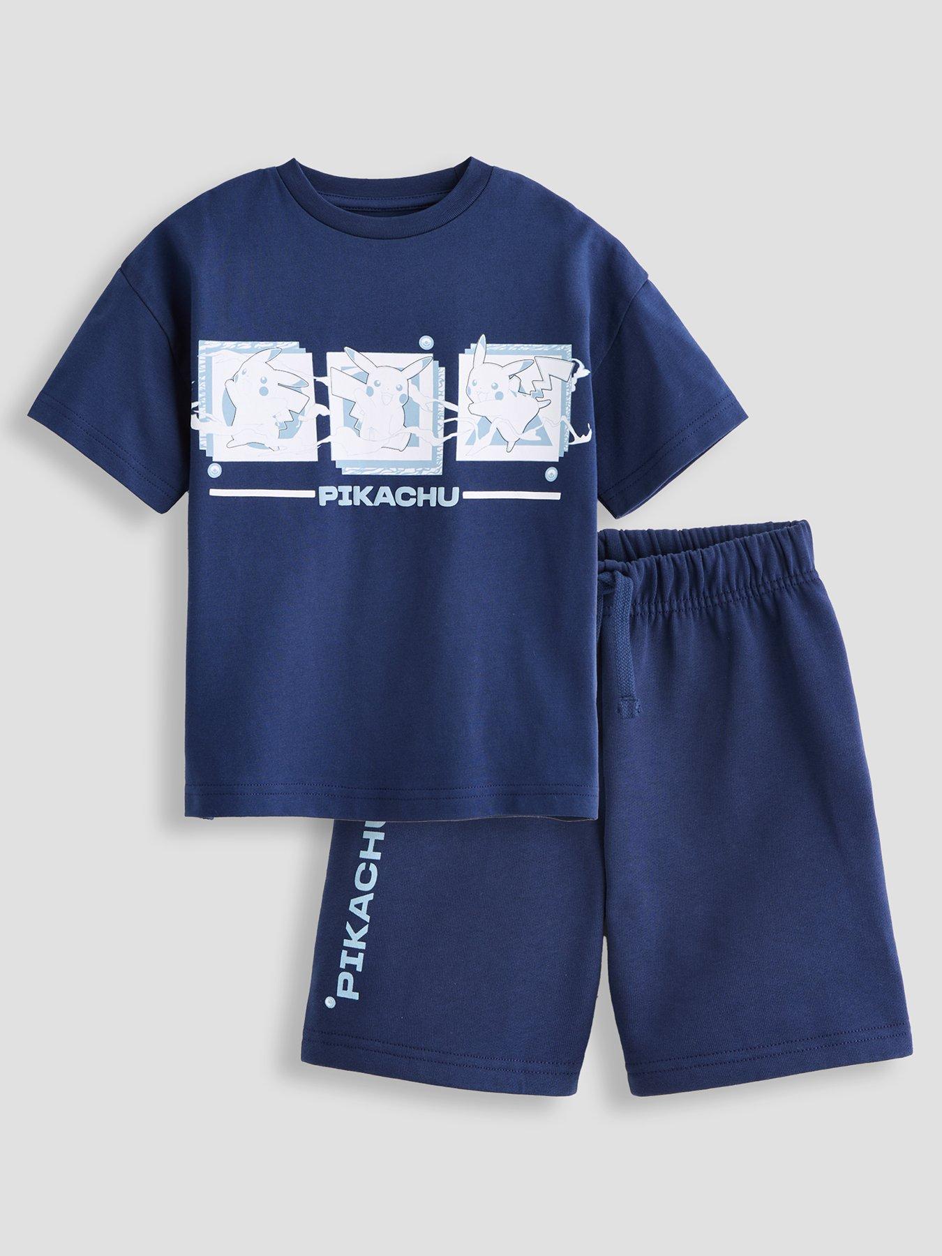 Image 1 of 4 of The Very Collection Pokemon T-Shirt And Sweat Short Set - Blue