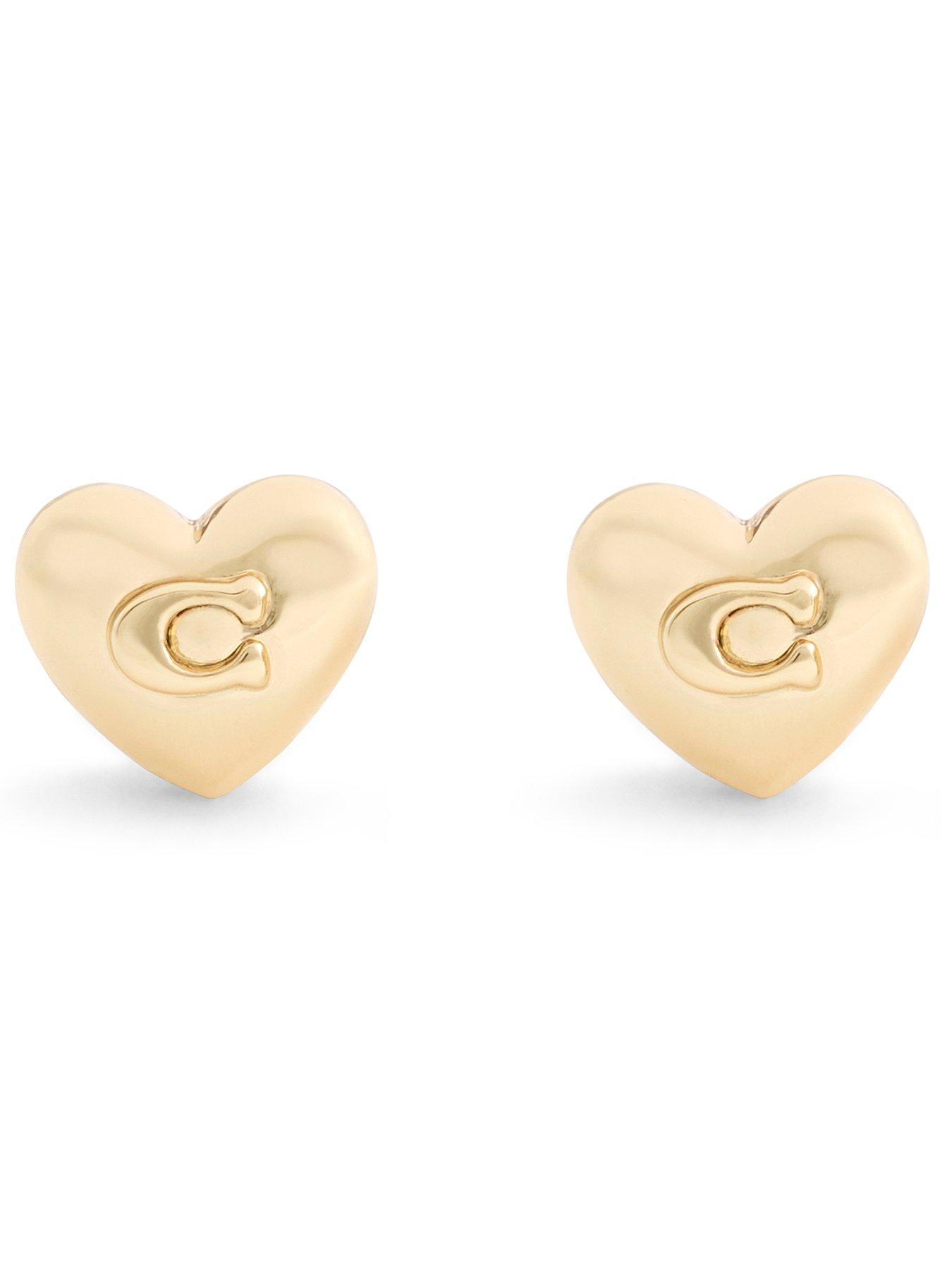 COACH Earring C Heart Stud - Gold