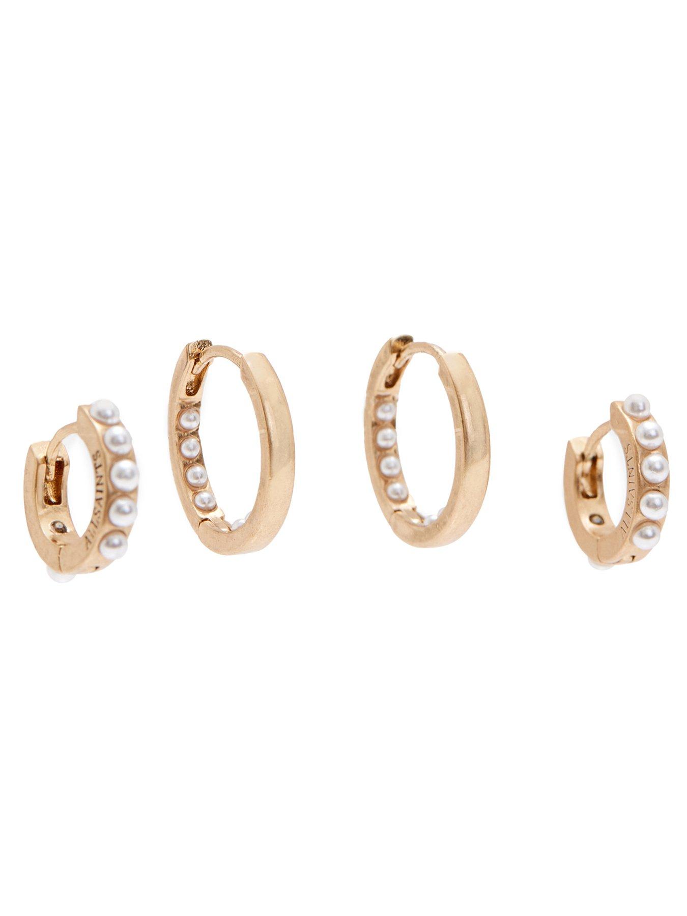 AllSaints Pearl Huggie Earring Set