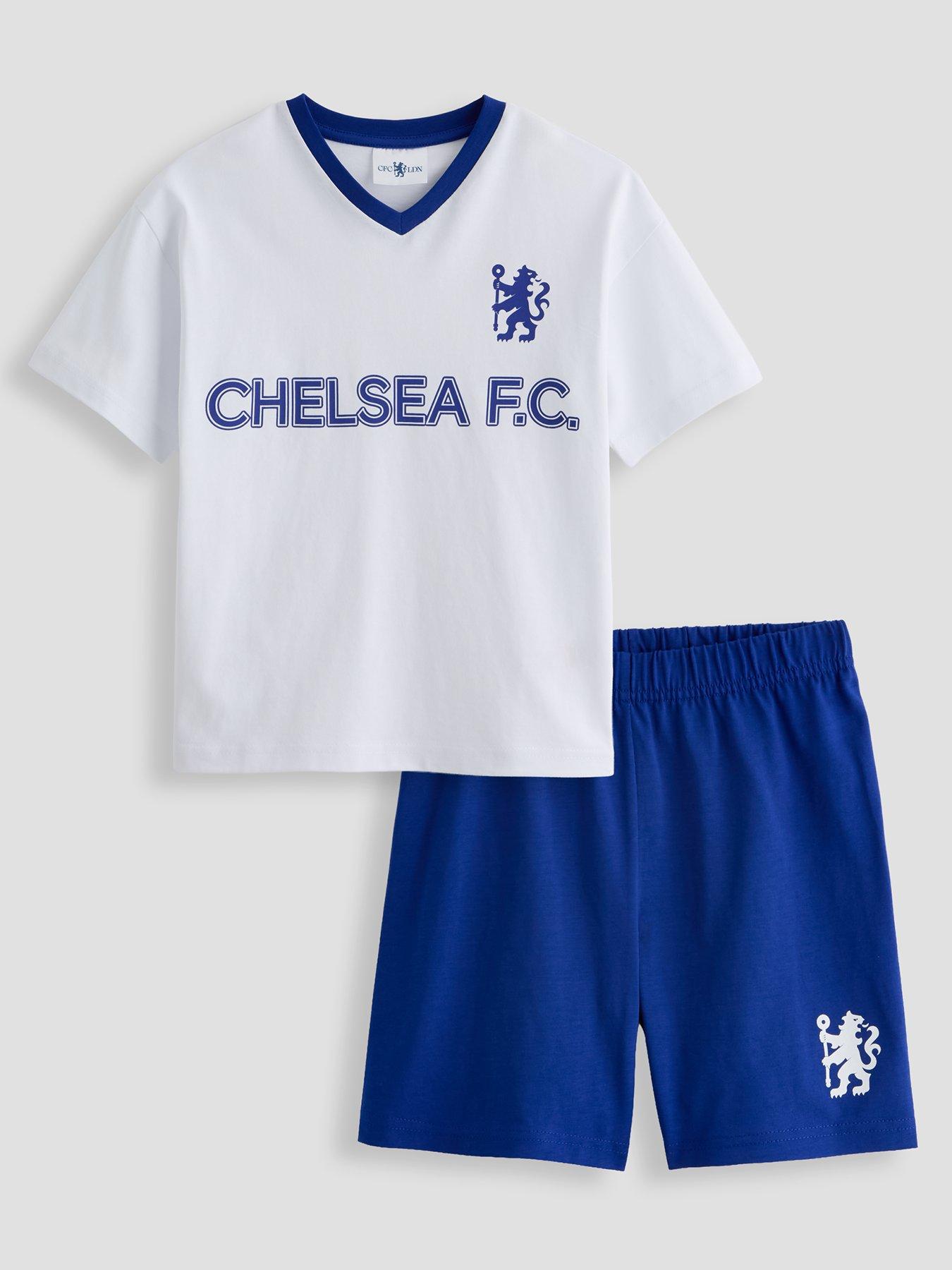 The Very Collection Chelsea FC Football V Neck Shortie Pyjama - Blue