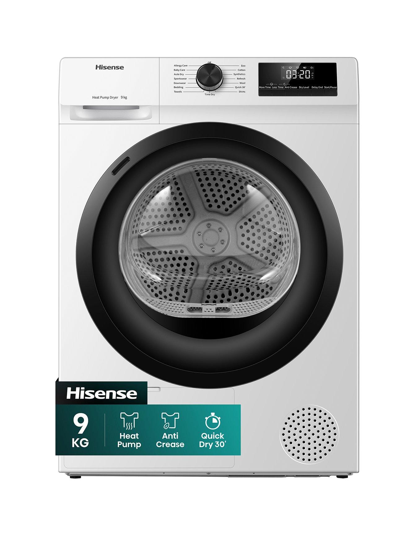 Image 1 of 7 of Hisense 1 Series DH1Q902BW2 9 kg Heat Pump Tumble Dryer - White