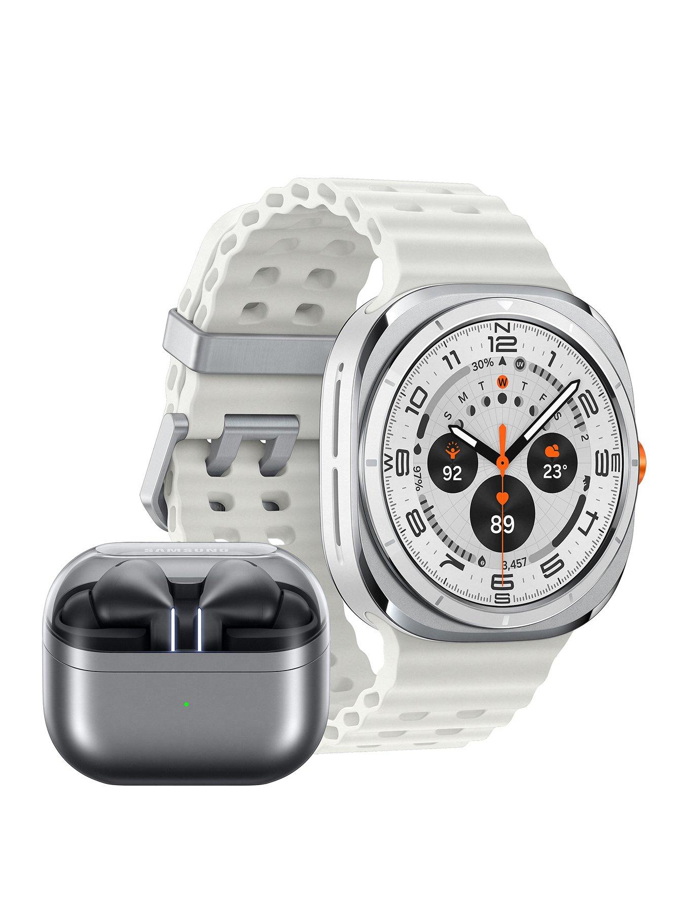 Samsung Galaxy Watch Ultra (2025) 47mm, Titanium White and Buds3