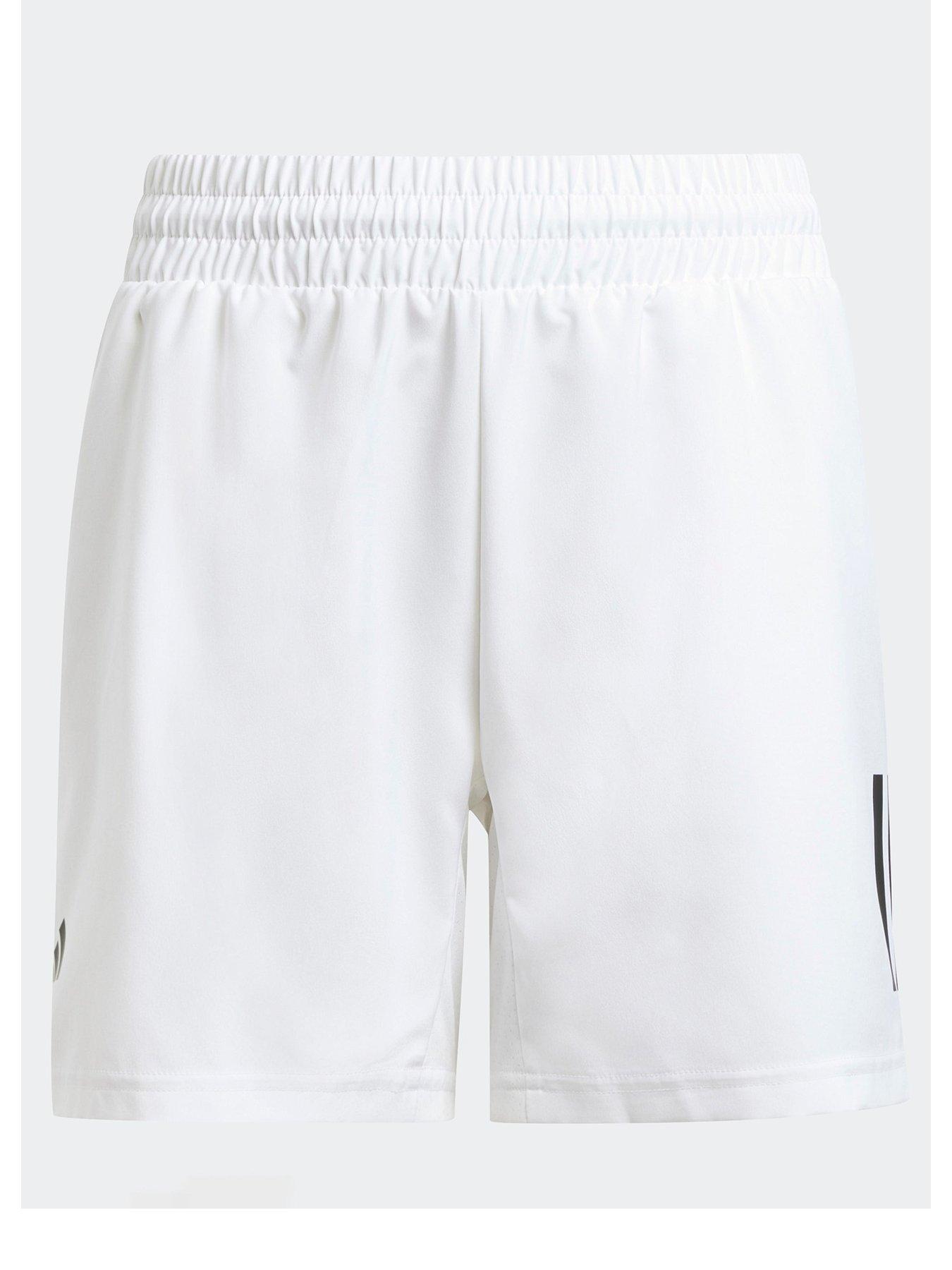 adidas Boys Tennis Club 3 Stripe Short, White, Size 7-8 Years