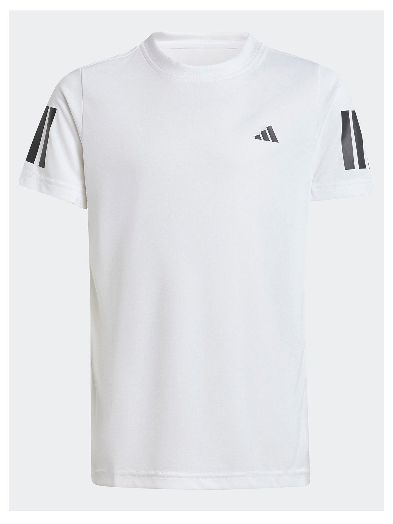undefined Boys Tennis Club 3 Stripe Tee - White