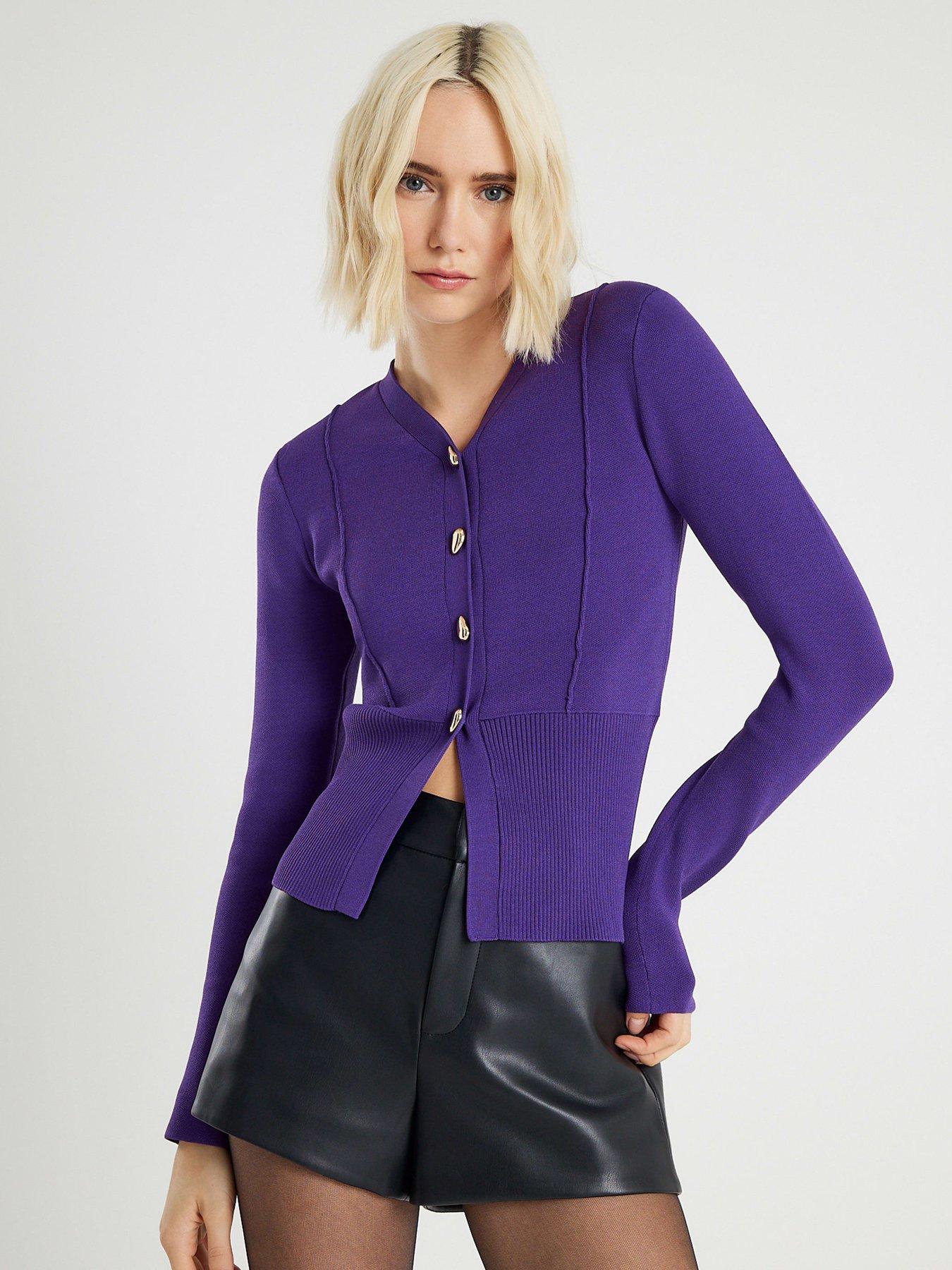 River Island Shoulder Pad Structured Cardi - Purple