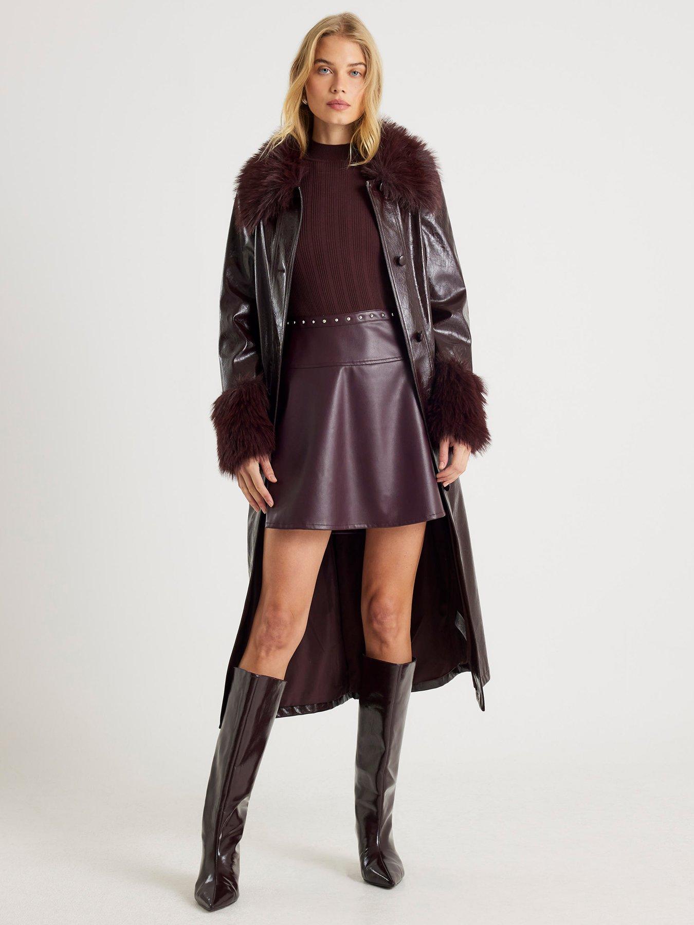 River Island PU Hybrid Dress - Red