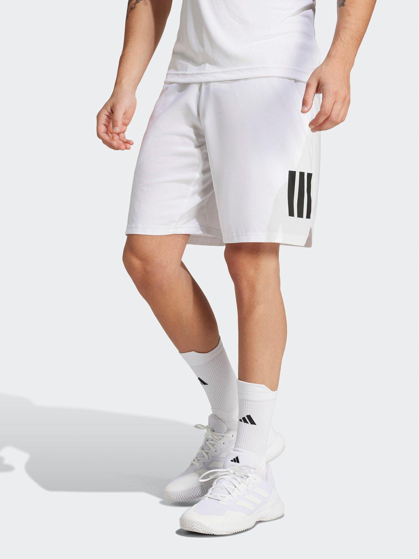 adidas Mens Tennis Club Stripe Short White Very
