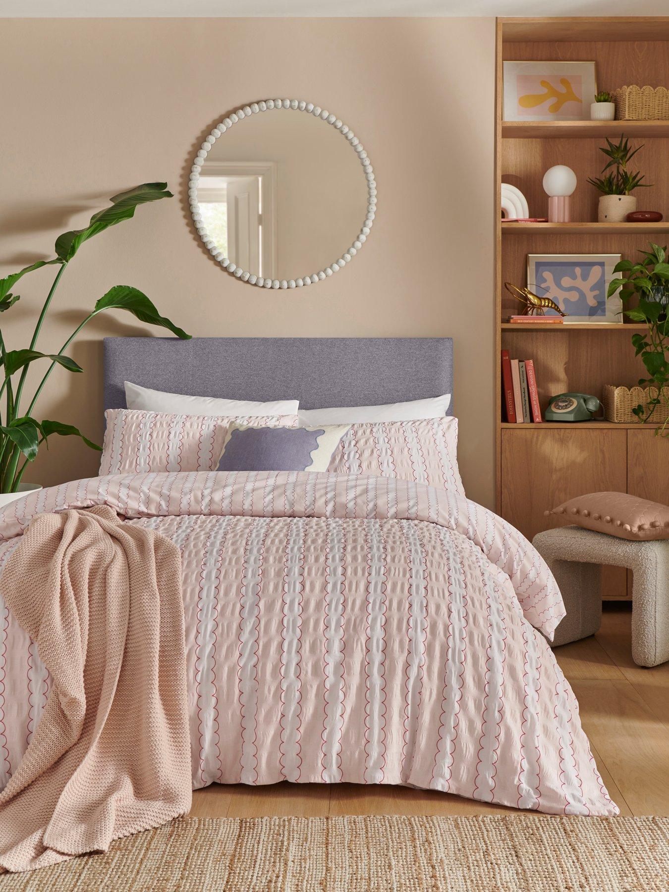 Copenhagen Home Wavy Stripe Duvet Cover Set - Pink - Single