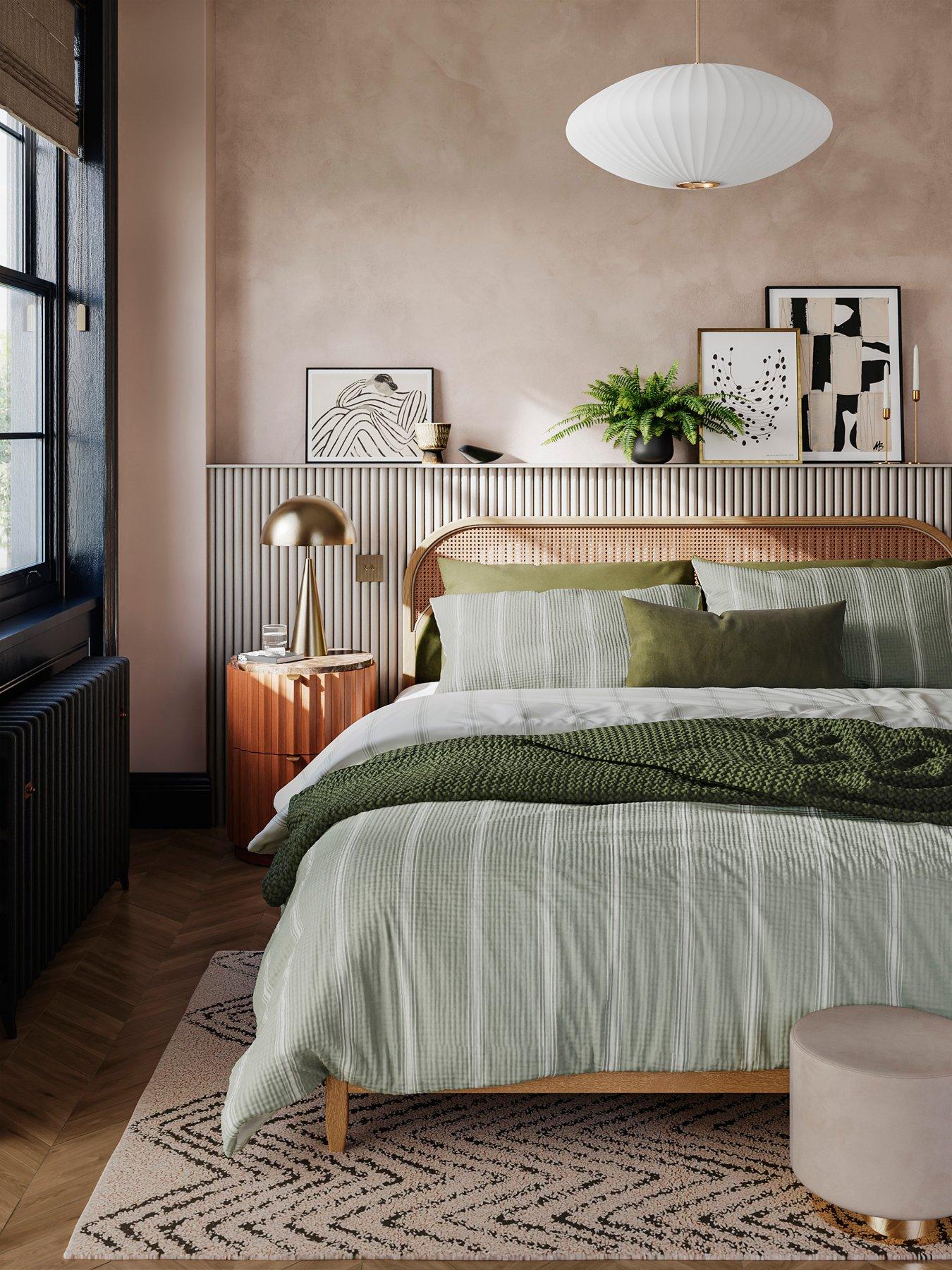 Image 1 of 2 of Cooper & Grey Ticking Stripe Duvet Cover Set
