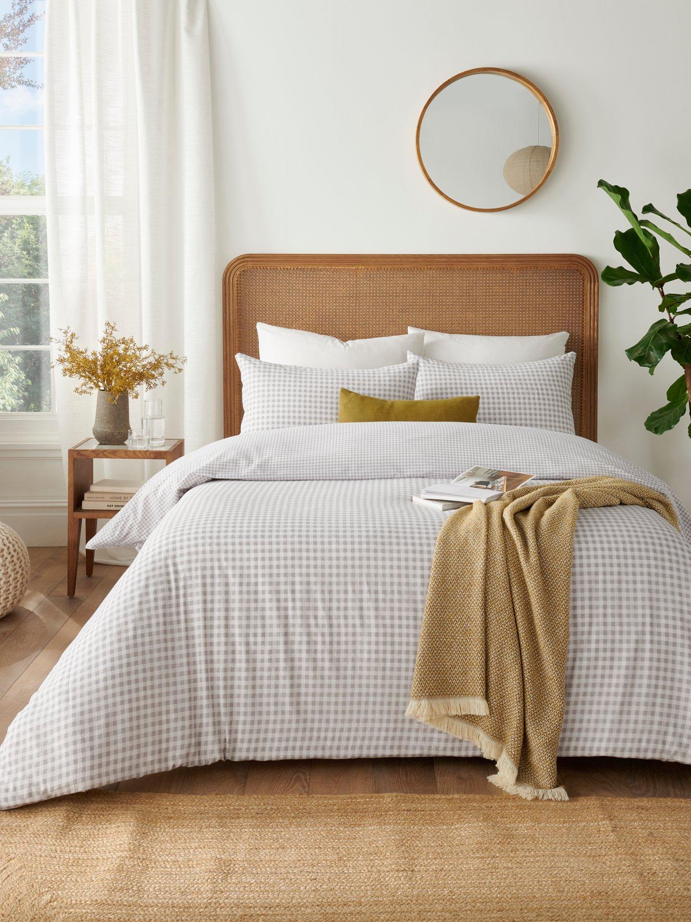 Copenhagen Home Gingham Charcoal Duvet Cover Set - Super King