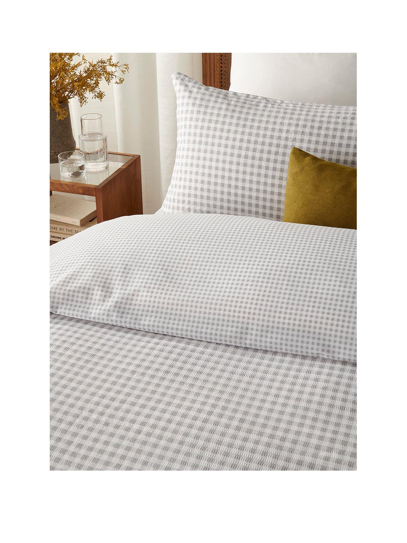 Image 2 of 4 of Copenhagen Home Gingham Charcoal Duvet Cover Set