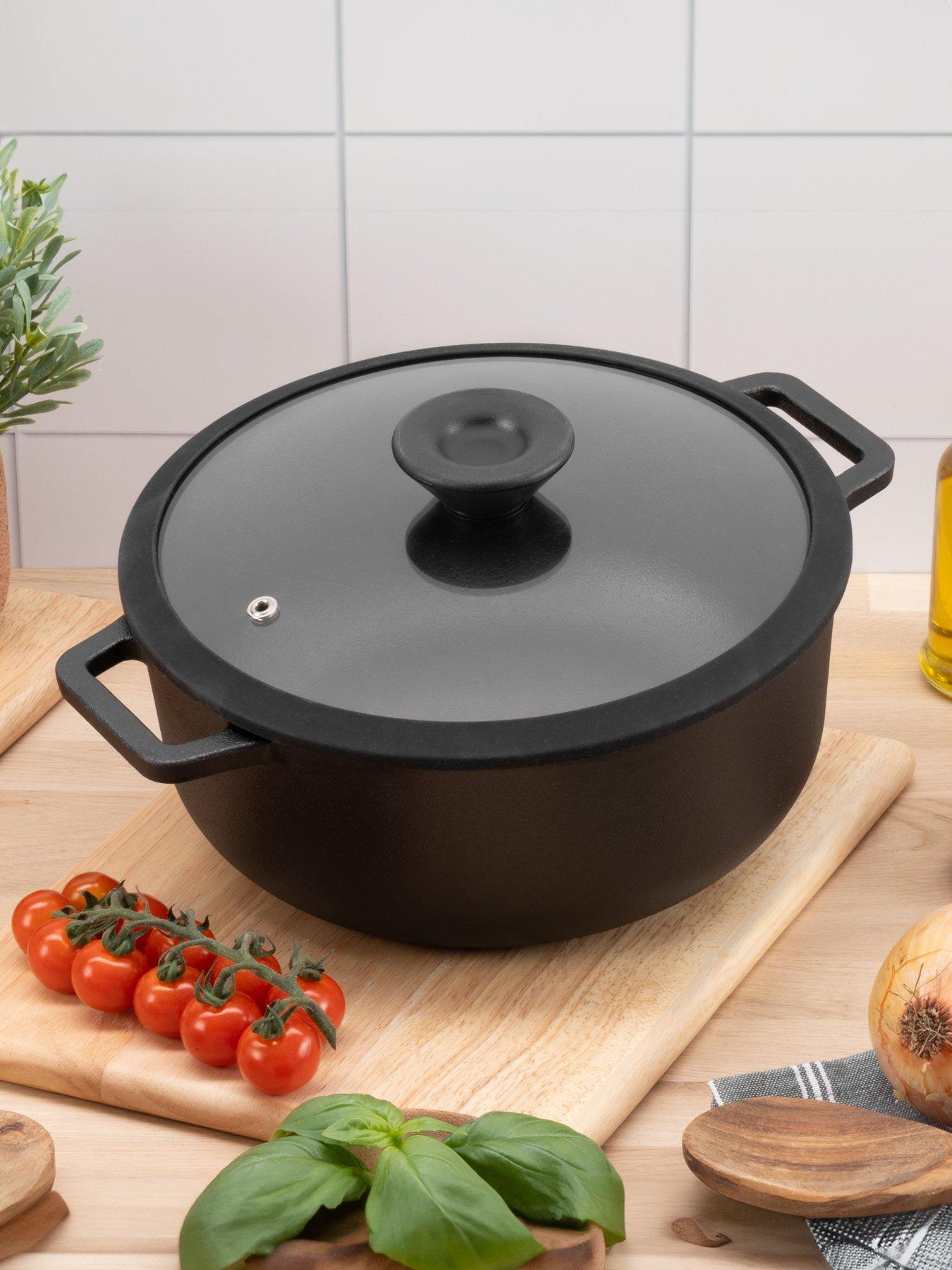 Prestige Cast Iron 24cm/ 4.6l Casserole With Glass Lid